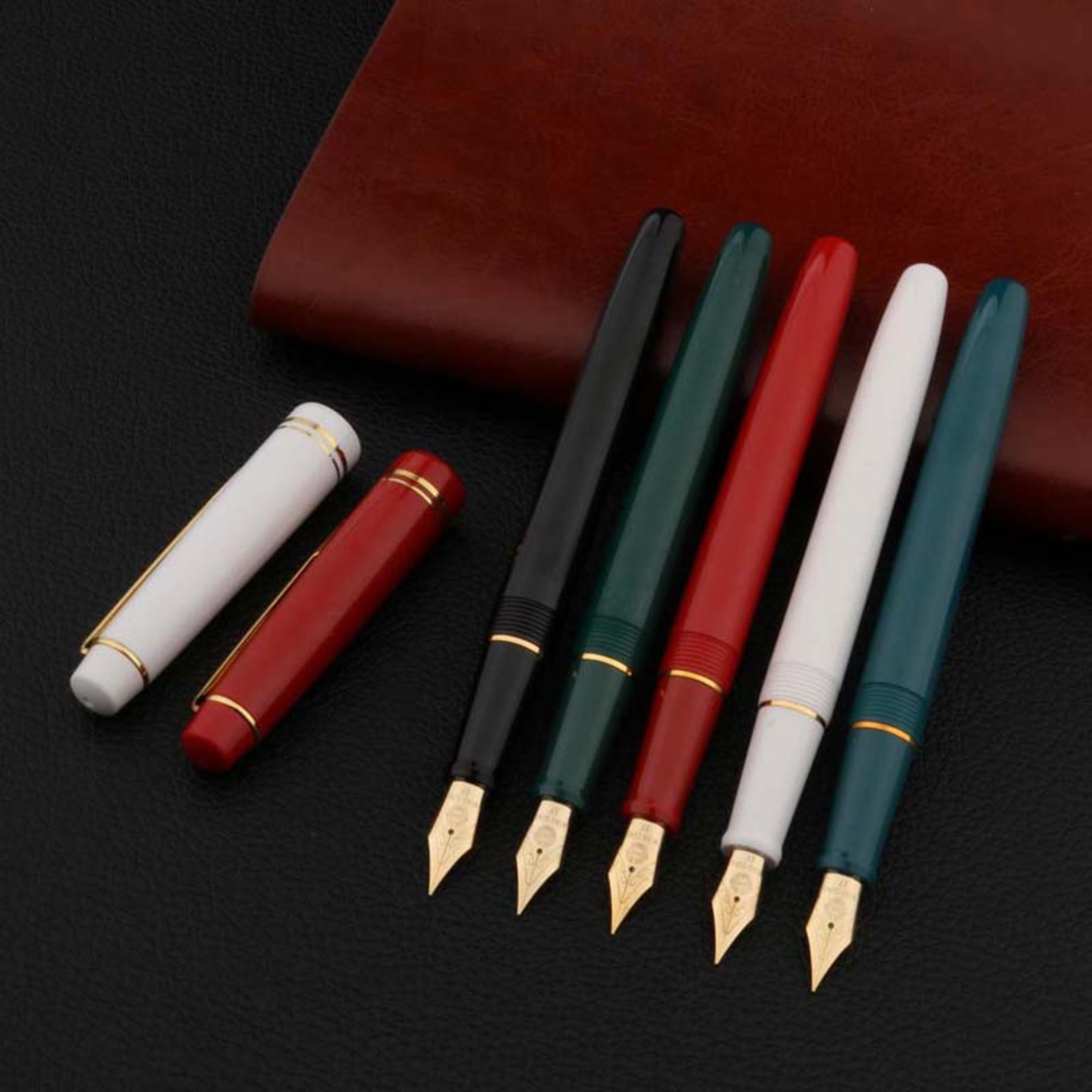 precision flow fine tip fountain pen with rotating cap for smooth writing