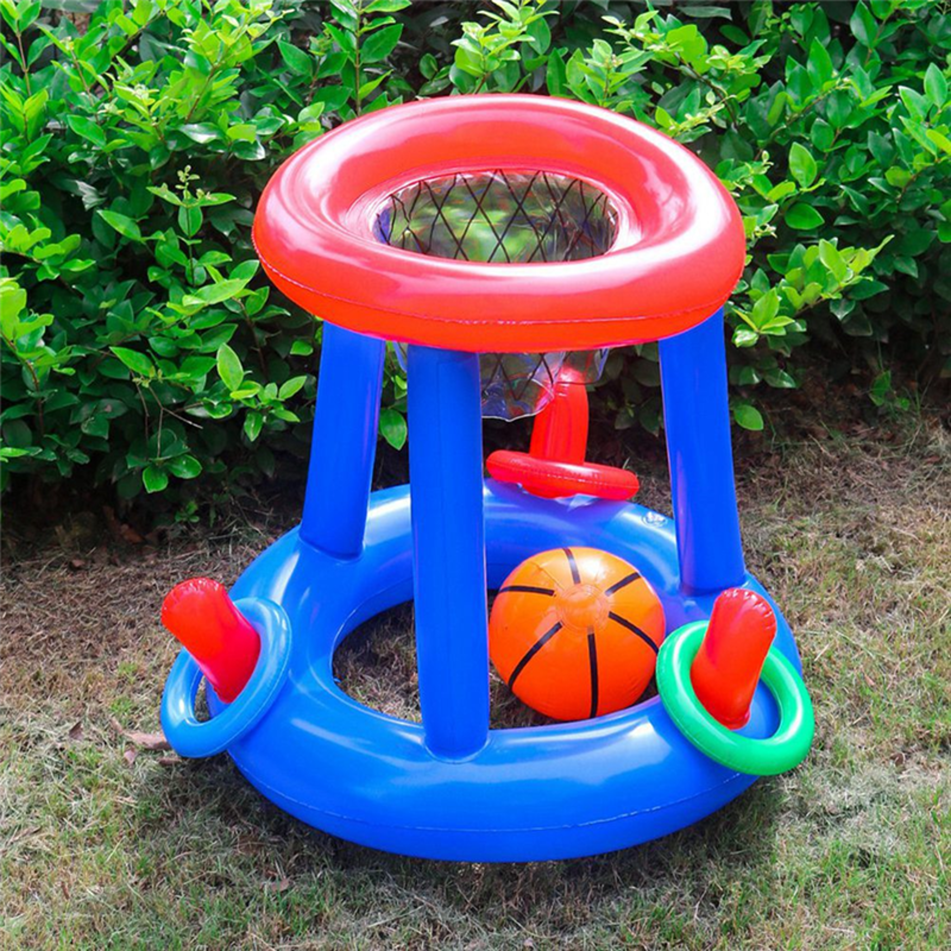 inflatable pool basketball hoop set for kids & family pool party fun