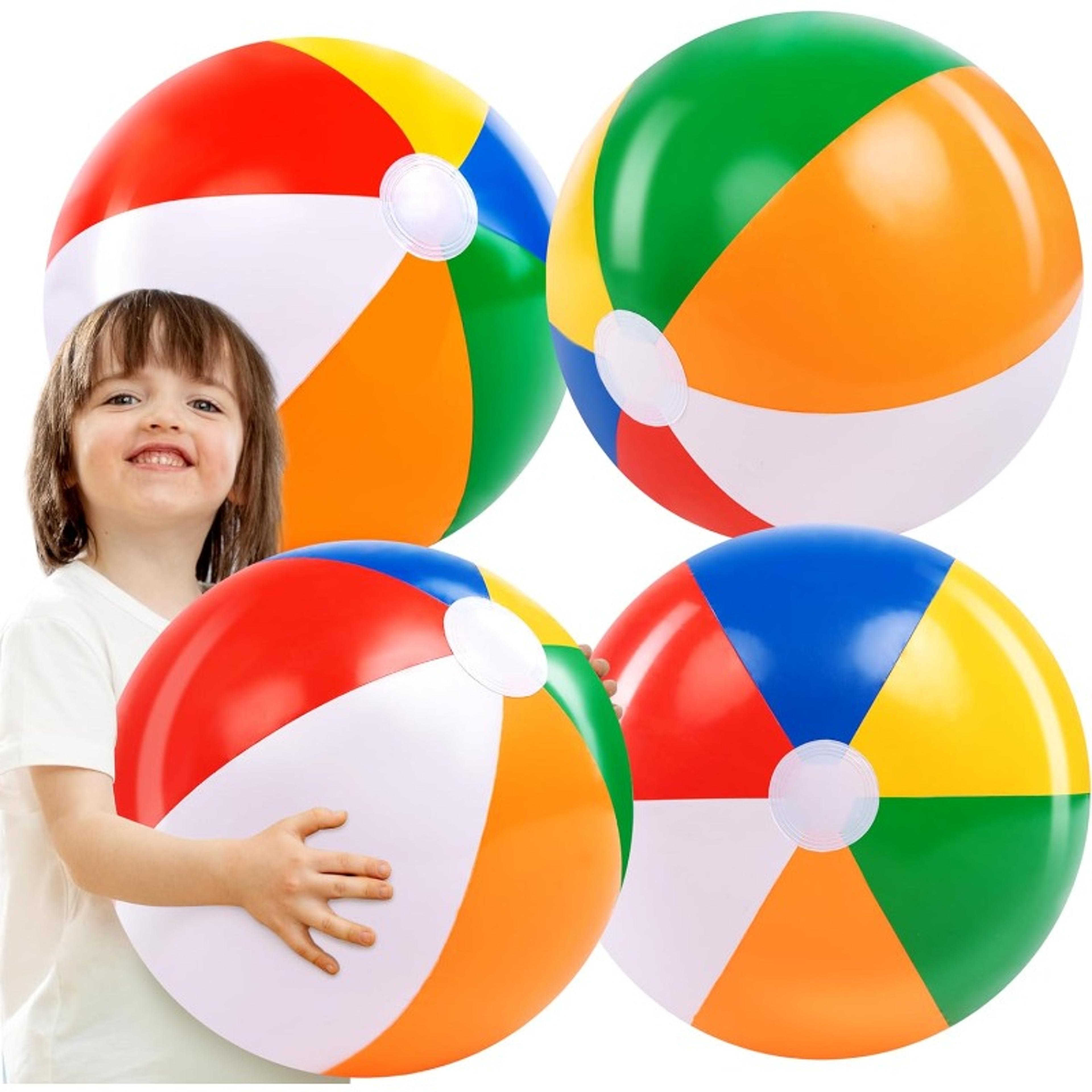 large inflatable beach ball set rainbow pool toys for kids & adults summer fun pack