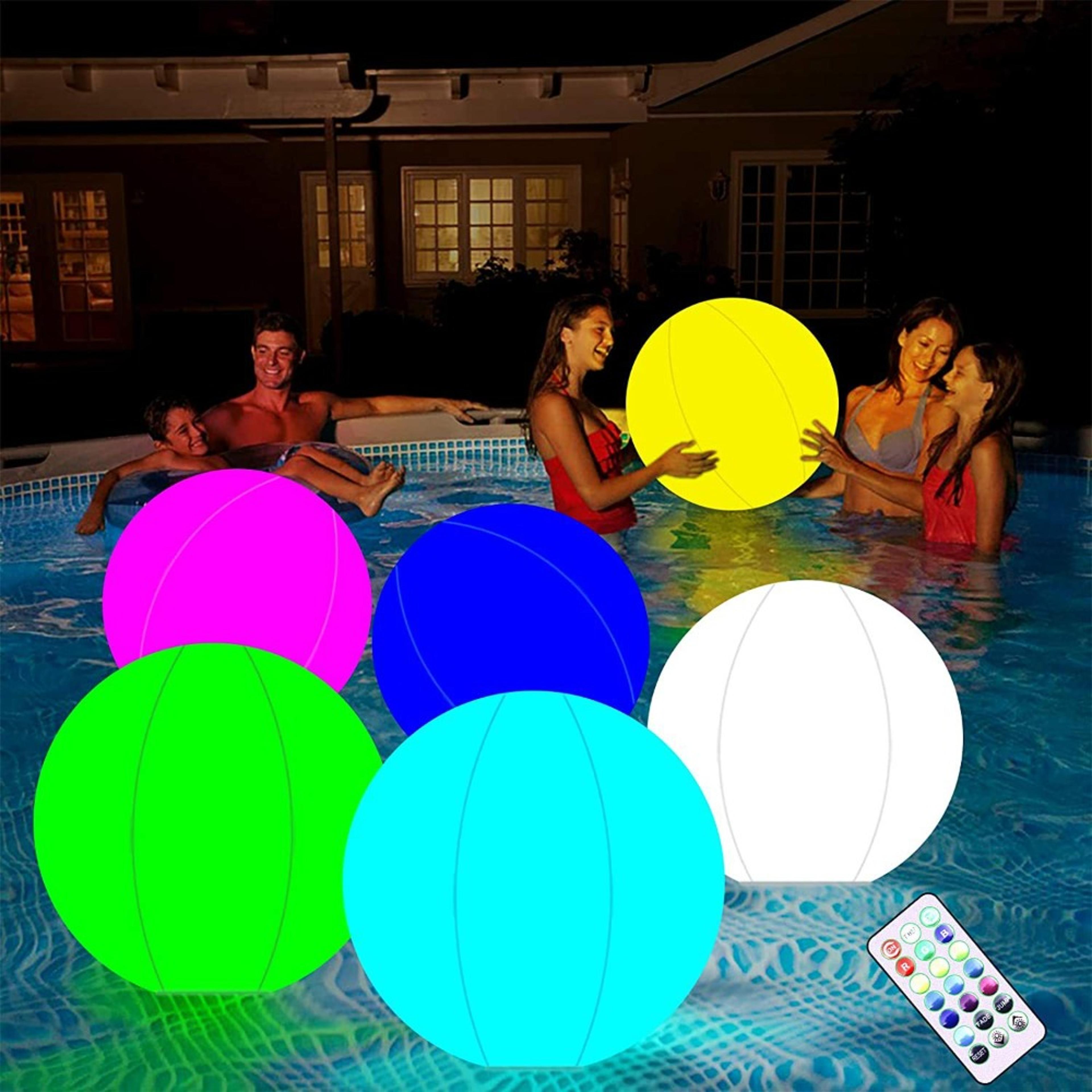 led glow inflatable ball waterproof floating light balloon for pool party & outdoor decor