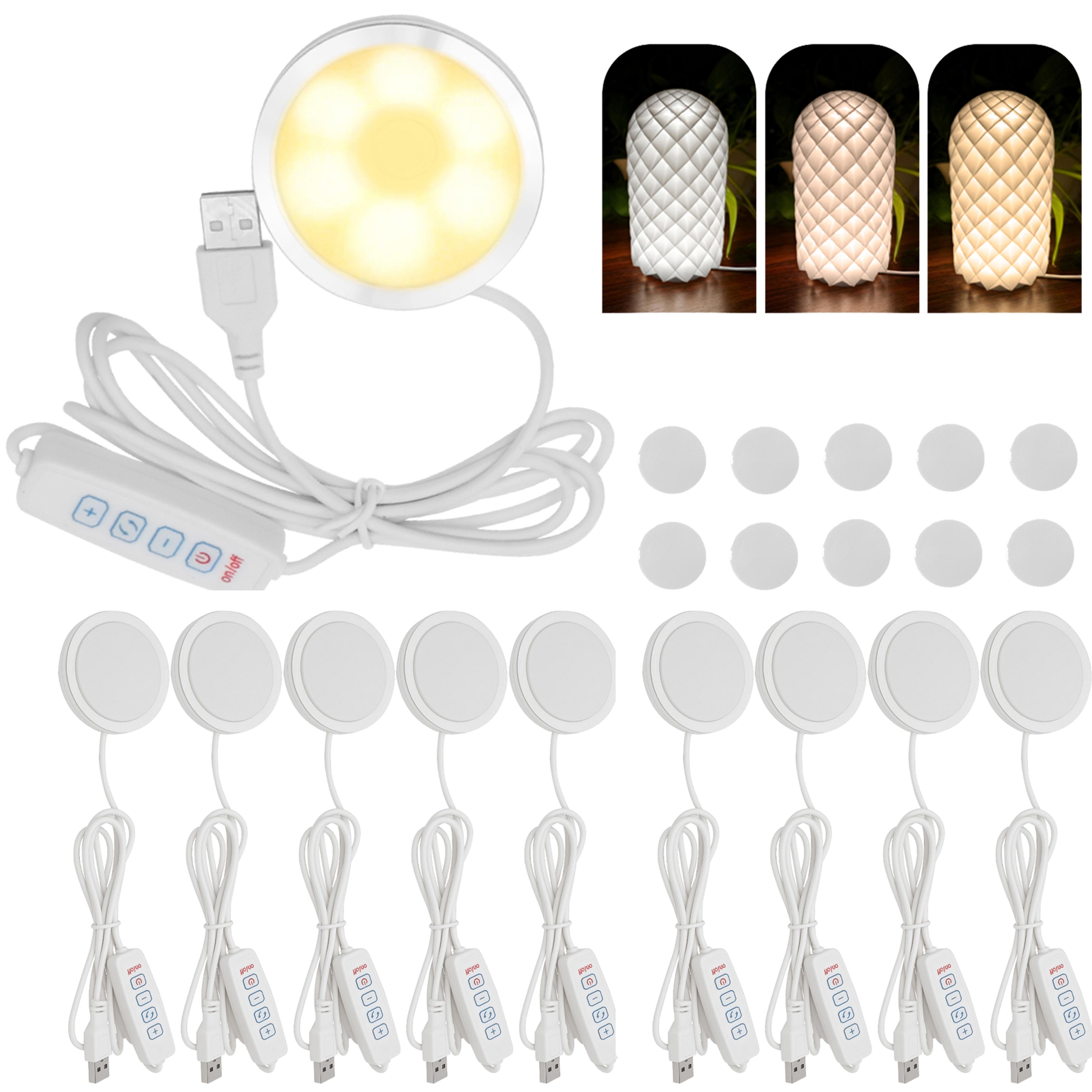 usb powered led lamp kit with 3 color modes dimmable under cabinet light for 3d printing workspace