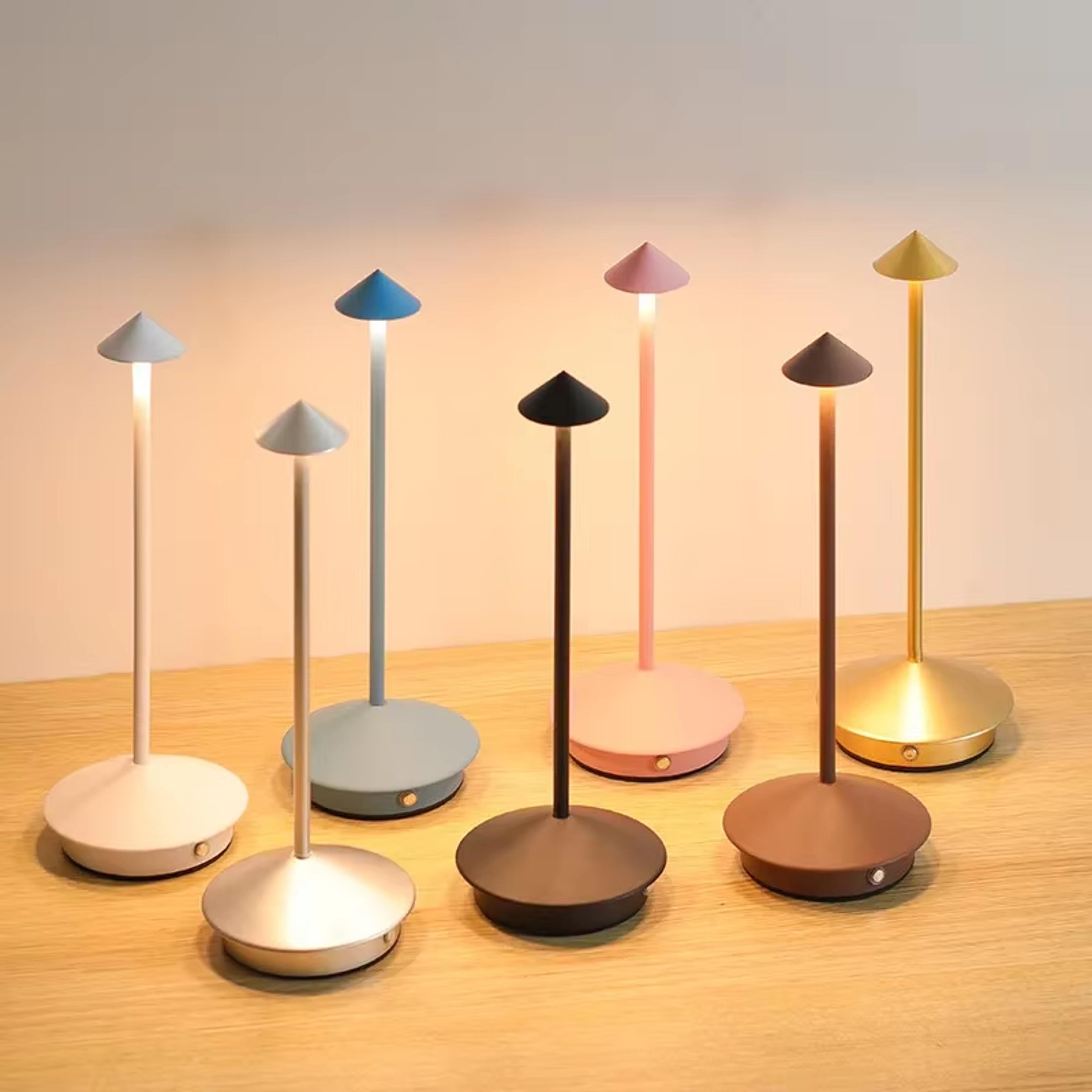 modern rechargeable table lamp touch control cordless led desk lamp with 3 color dimmable light