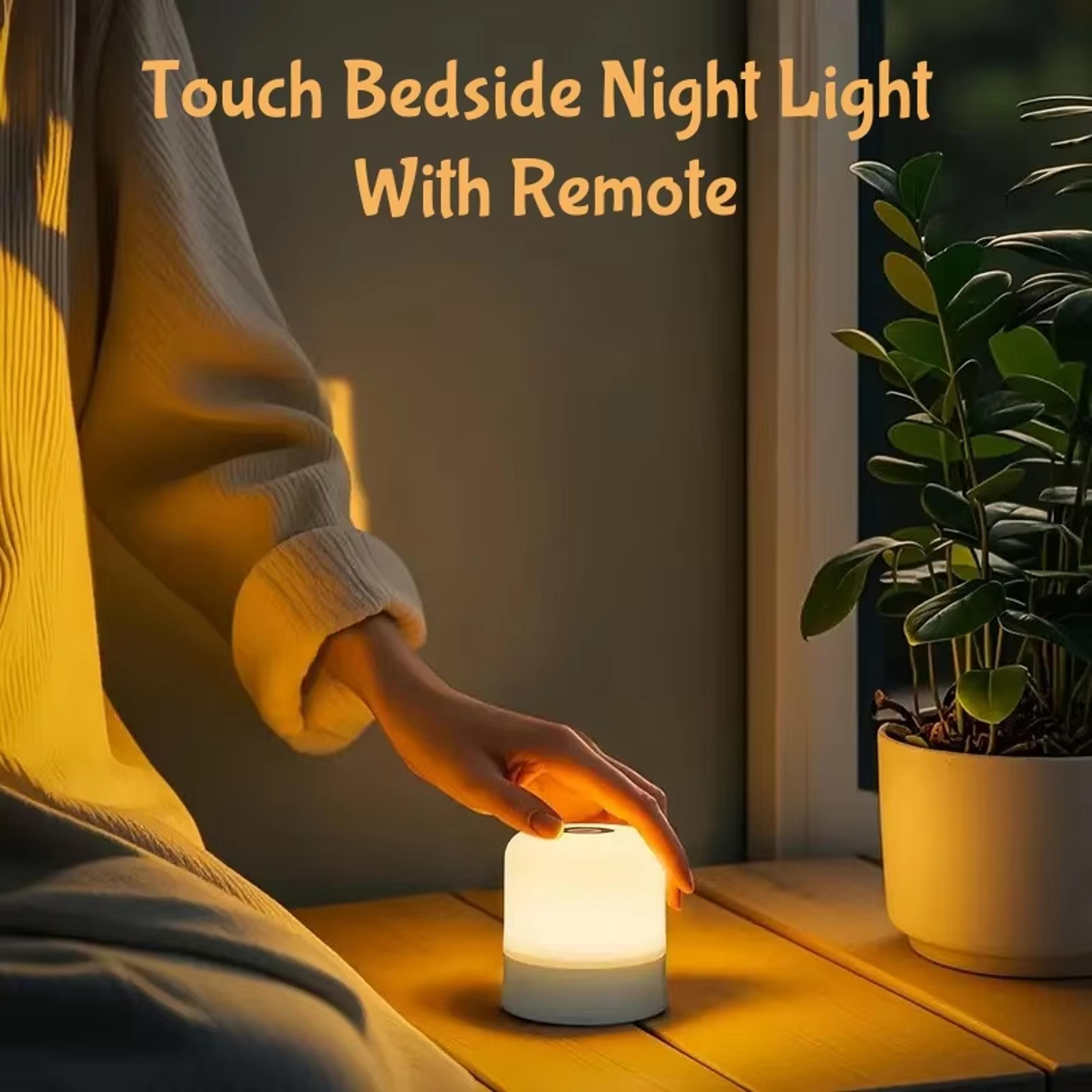 rechargeable led table lamp with 16 colors touch control remote dimmable bedside night light