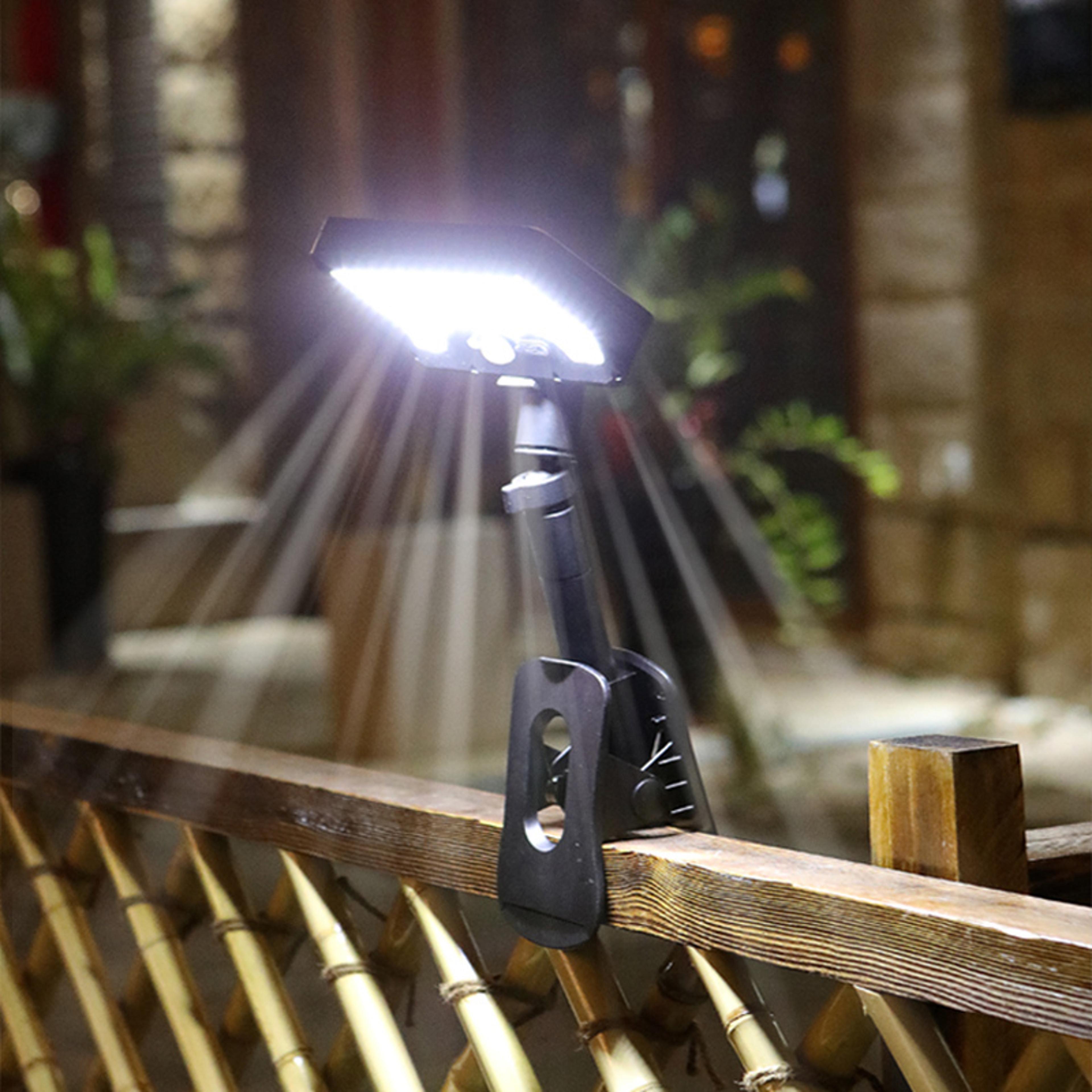 92 led solar motion sensor light clip on waterproof outdoor security light for garden fence patio camping