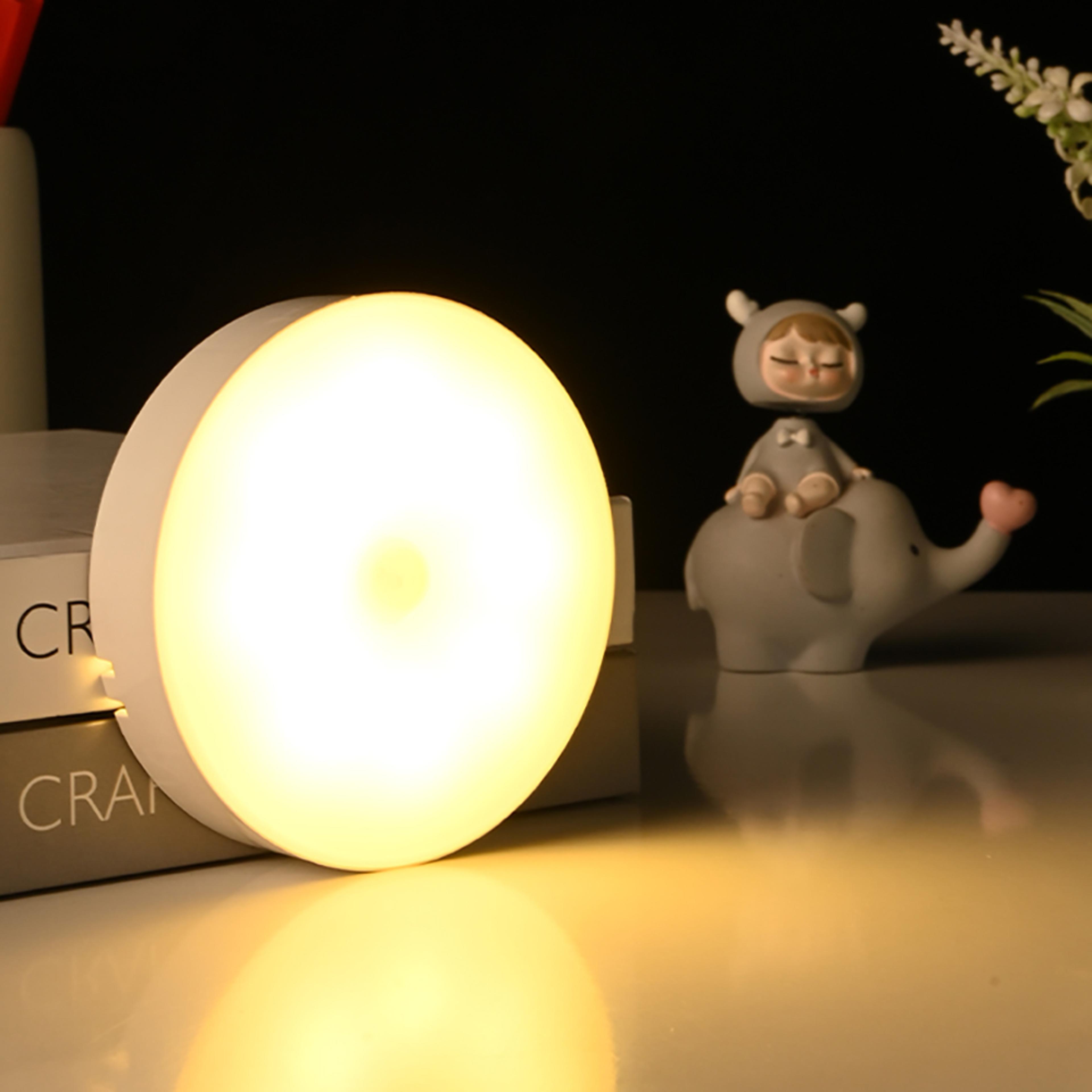 motion sensor night light usb rechargeable 8 led wireless cabinet and bedside lamp