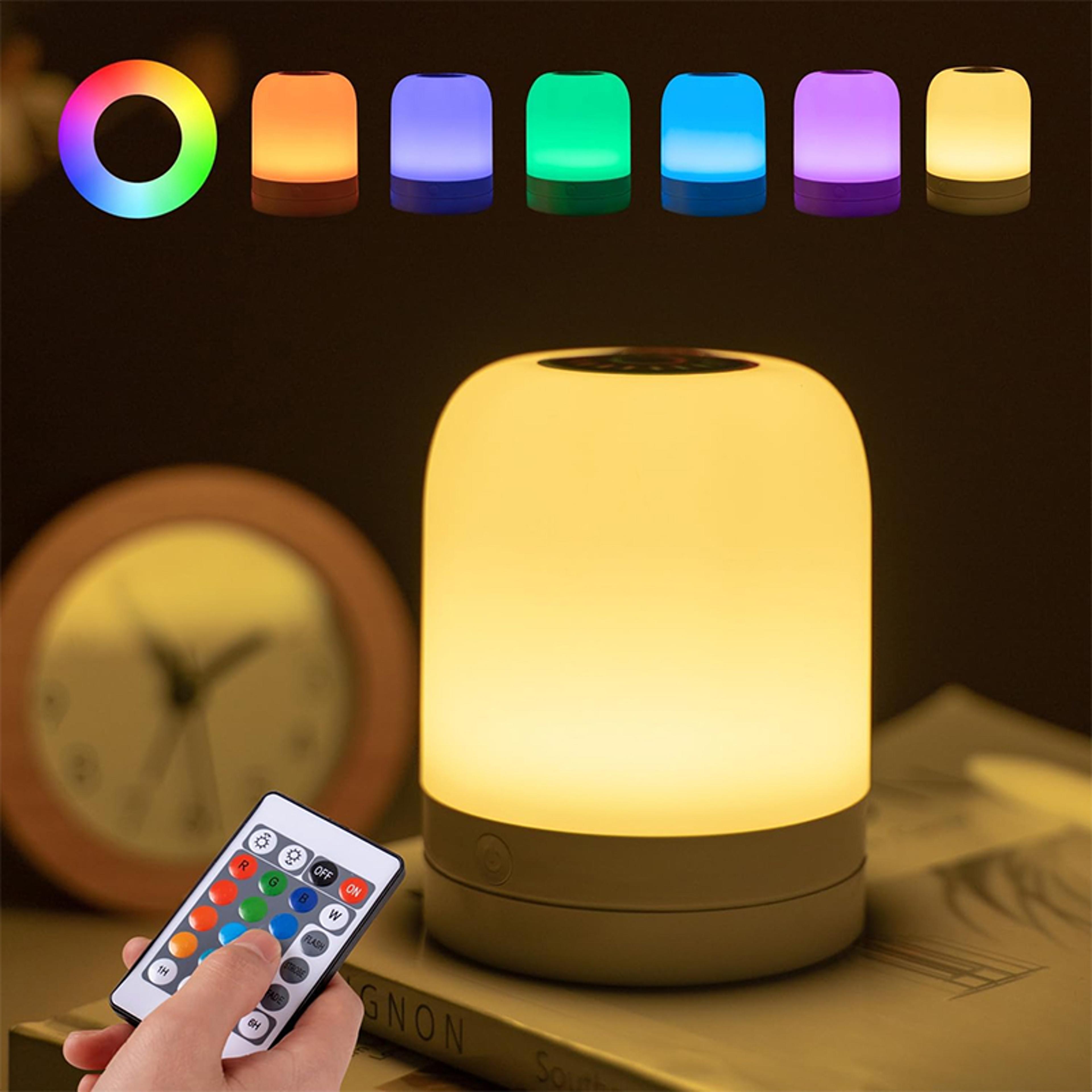16 color rgb night light rechargeable touch control lamp with dimmable led mood lighting