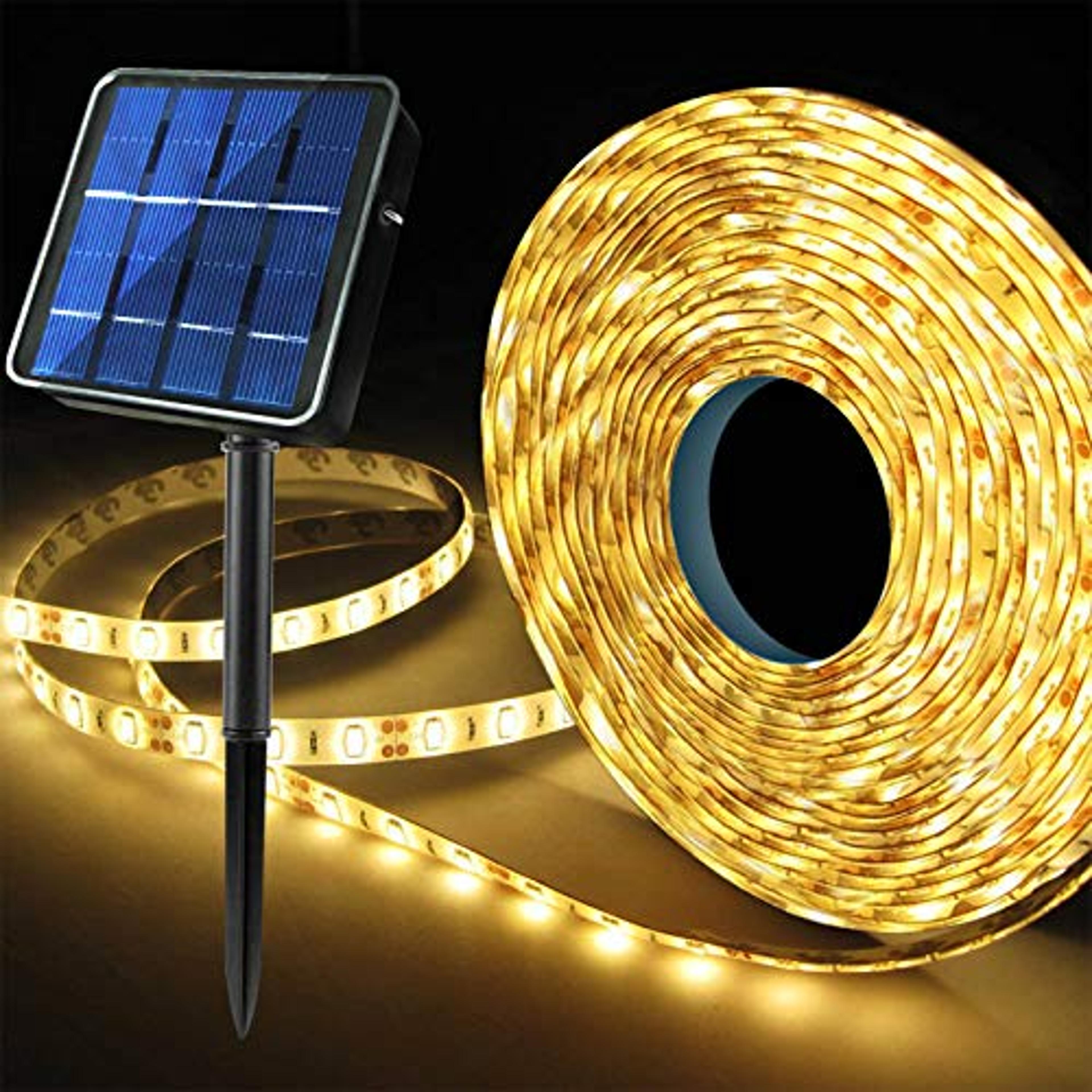 solar led strip lights ip65 waterproof outdoor garden patio decorative lighting
