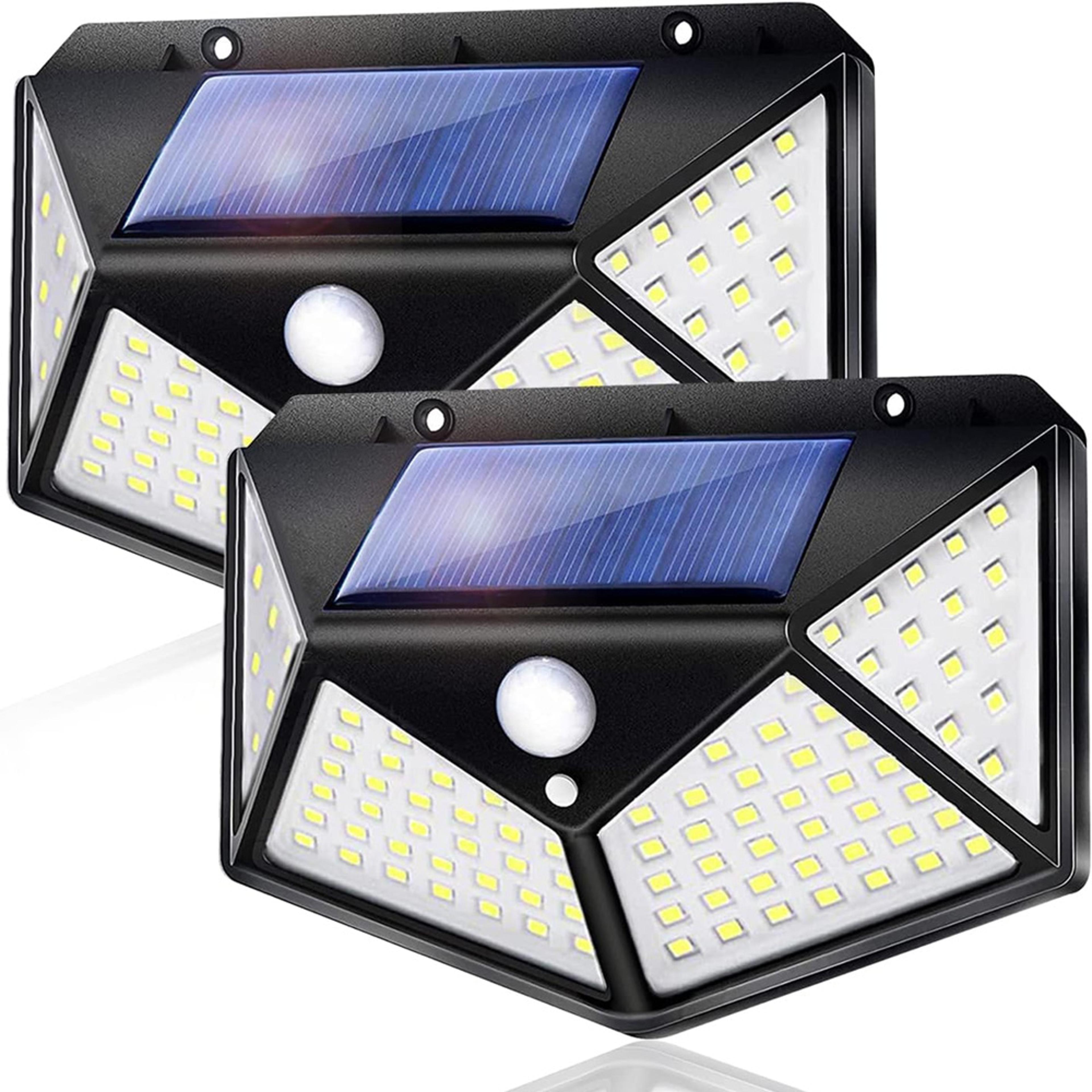 100 led outdoor solar wall light pir motion sensor solar security light for garden patio fence