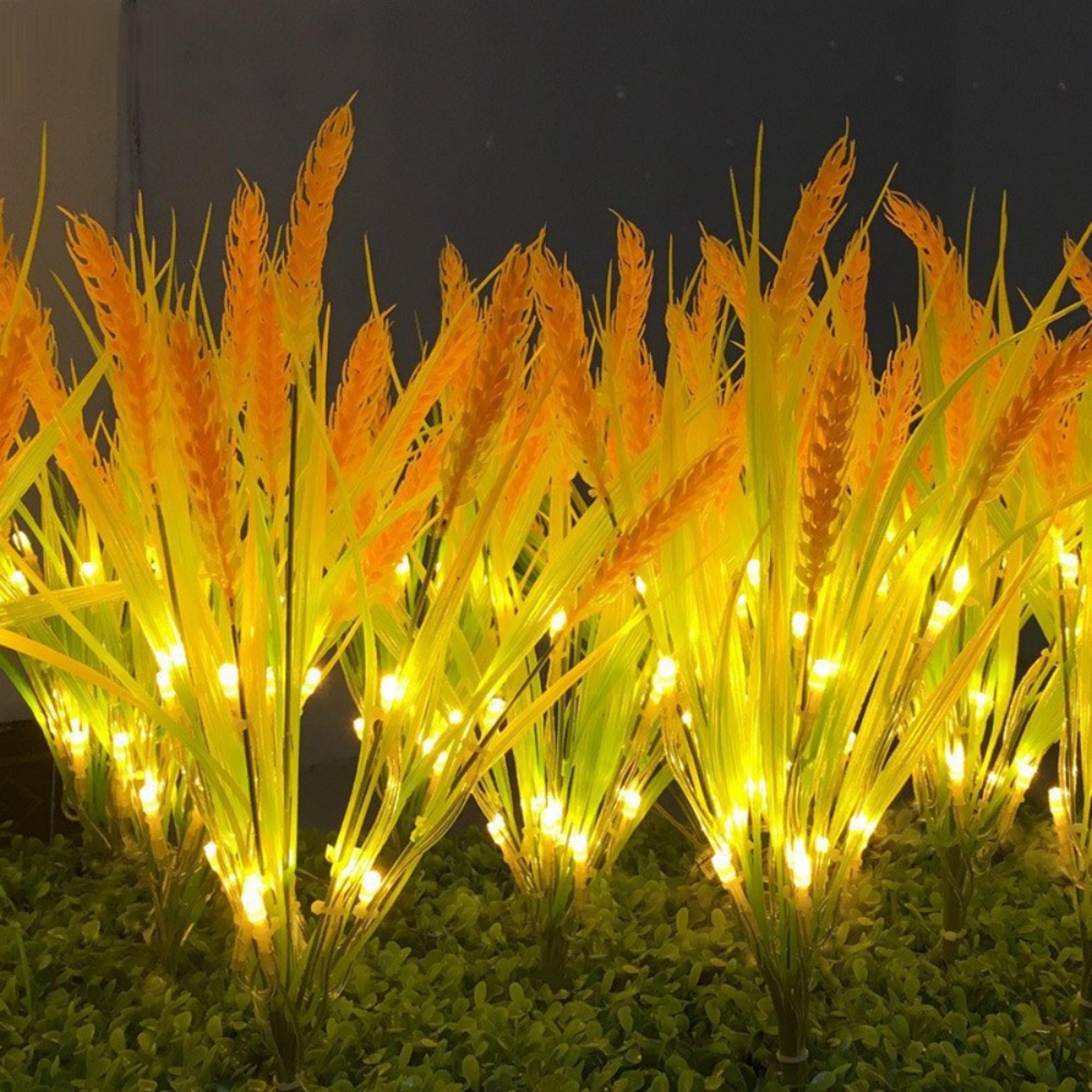 7 head solar garden lights decorative outdoor solar lights wheat ear landscape stake lamp