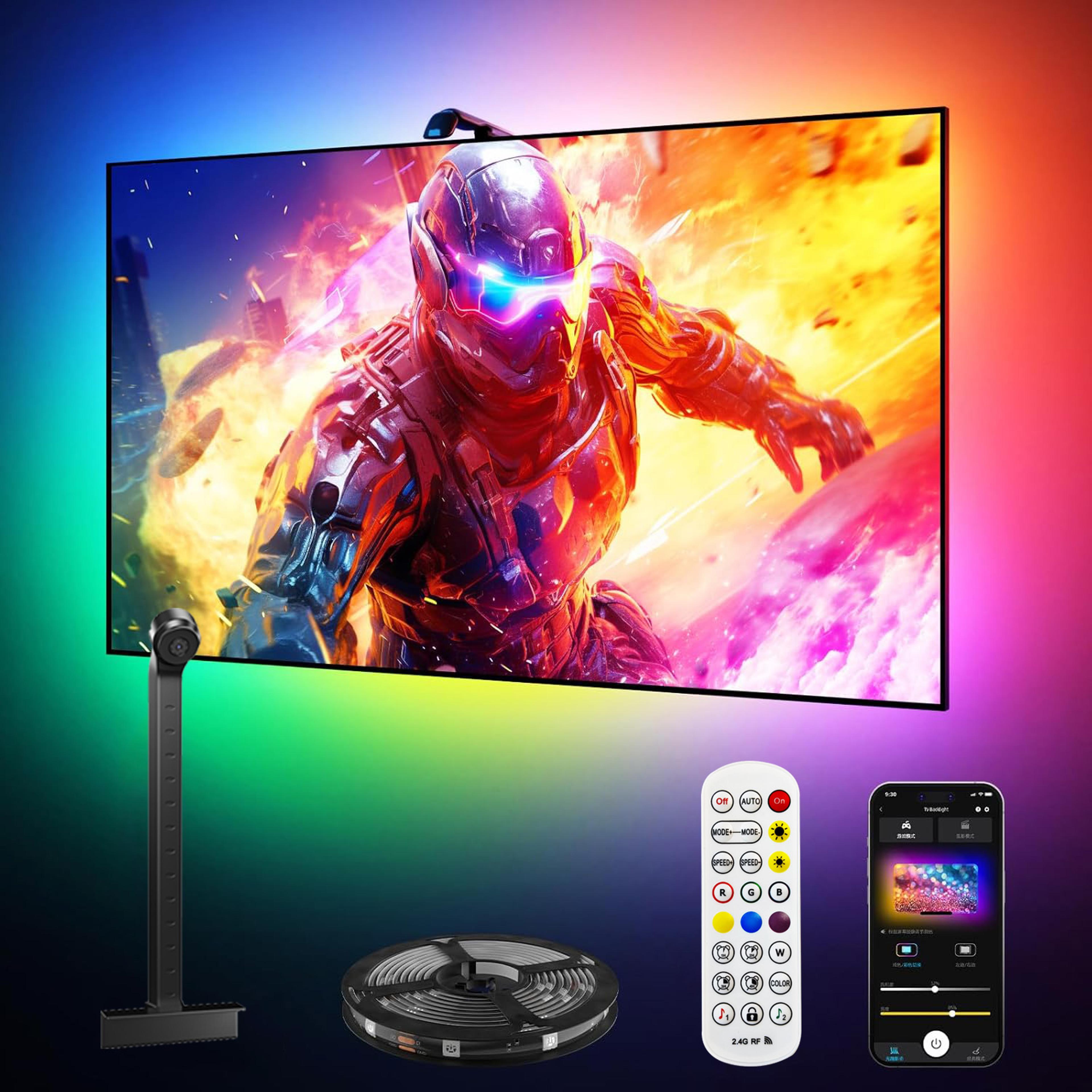 smart tv led backlight sync rgb ic ambient light strip with color sensor for 55 to 85 inch tvs