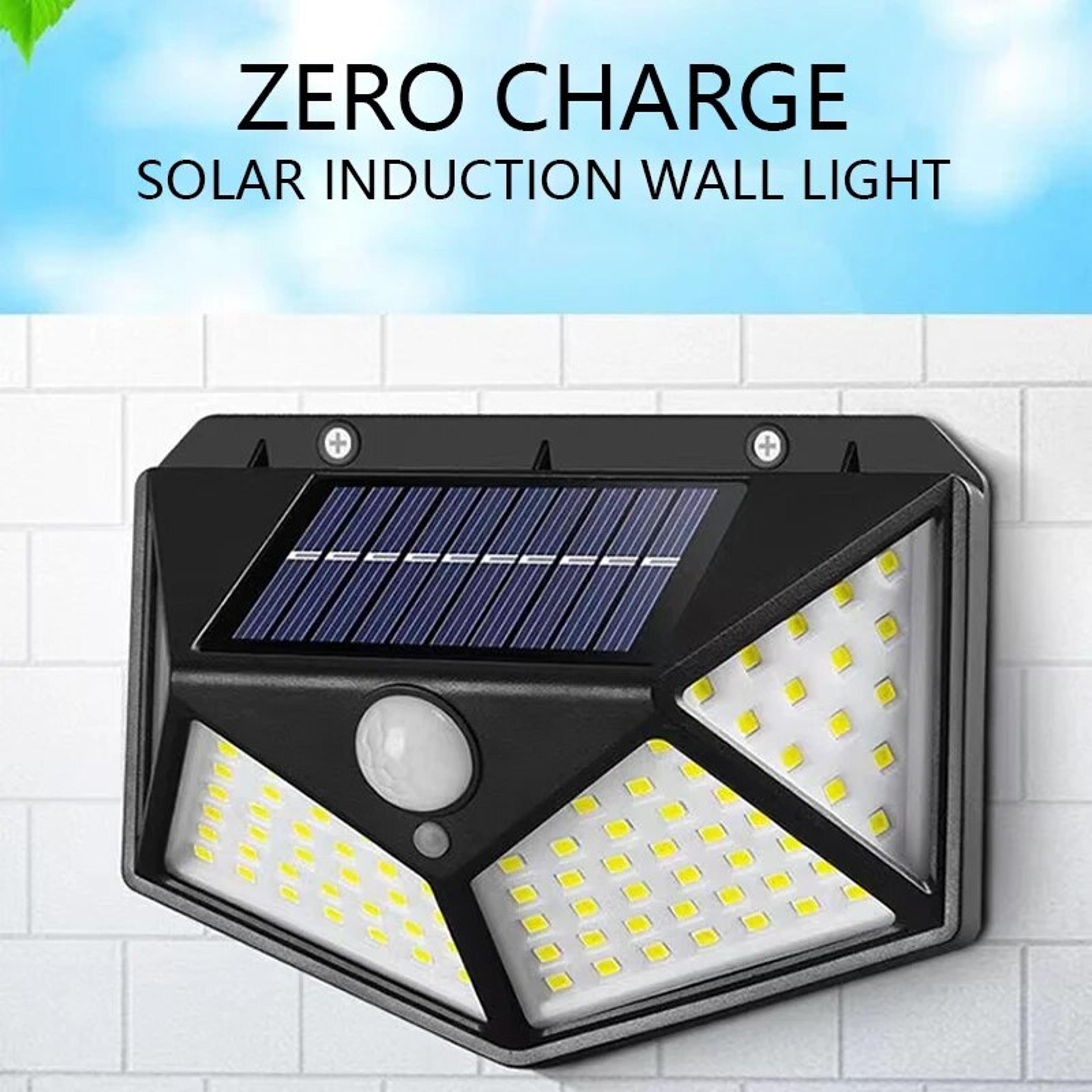 100 led solar wall light outdoor motion sensor light waterproof security garden lamp