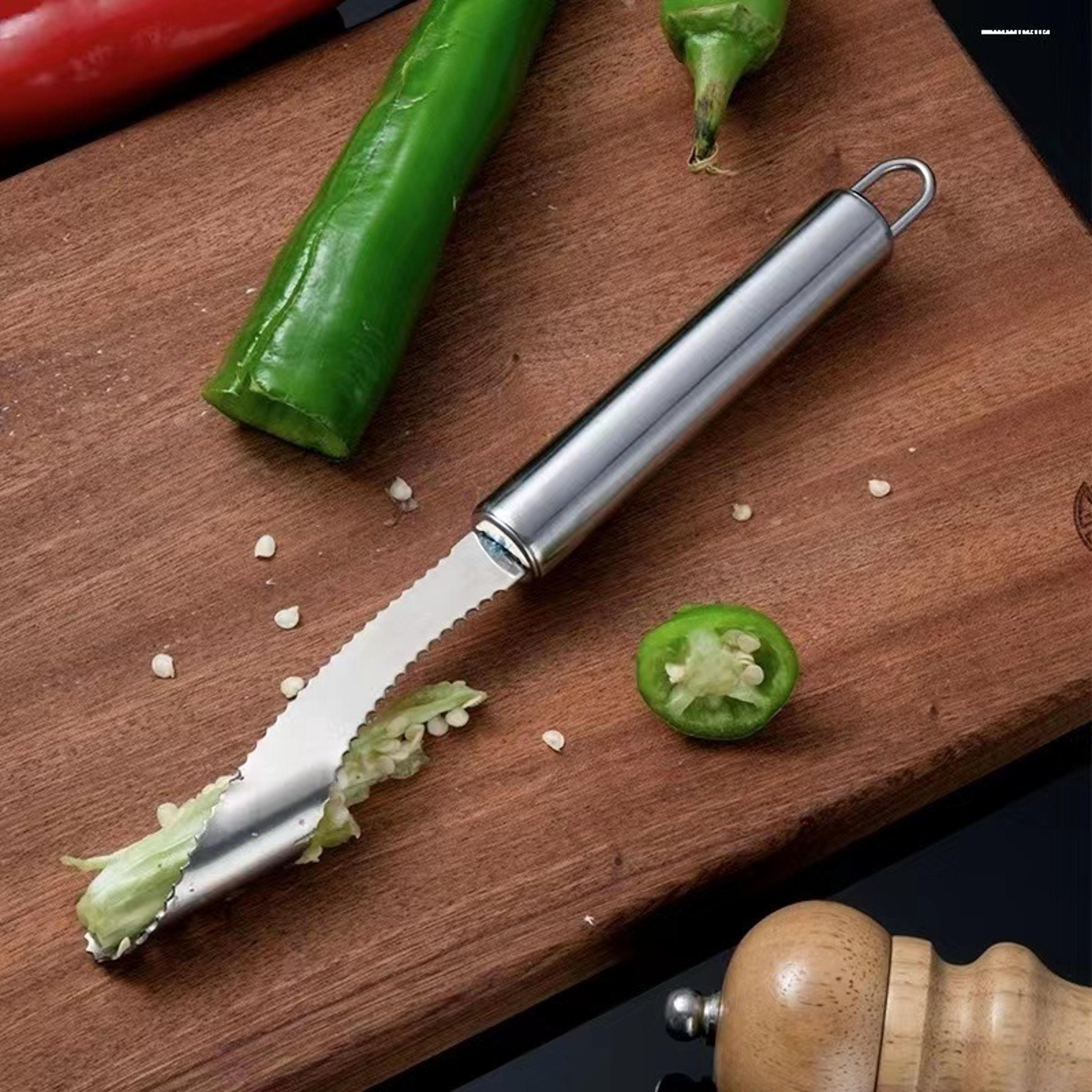 stainless steel pepper corer tool vegetable corer seed remover for jalapenos tomatoes and chili peppers