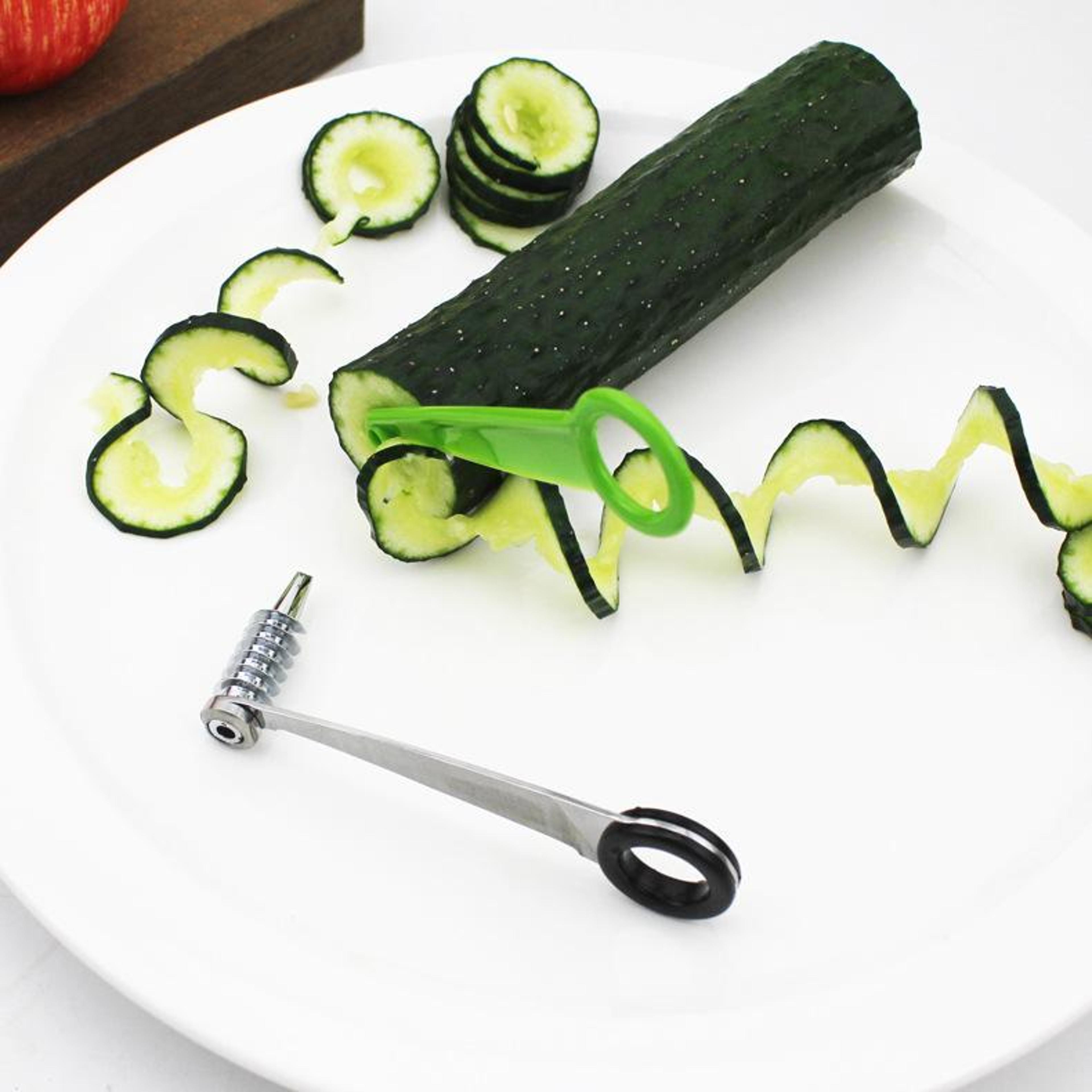 stainless steel vegetable spiral slicer handheld spiral cutter for cucumber carrot potato garnishes