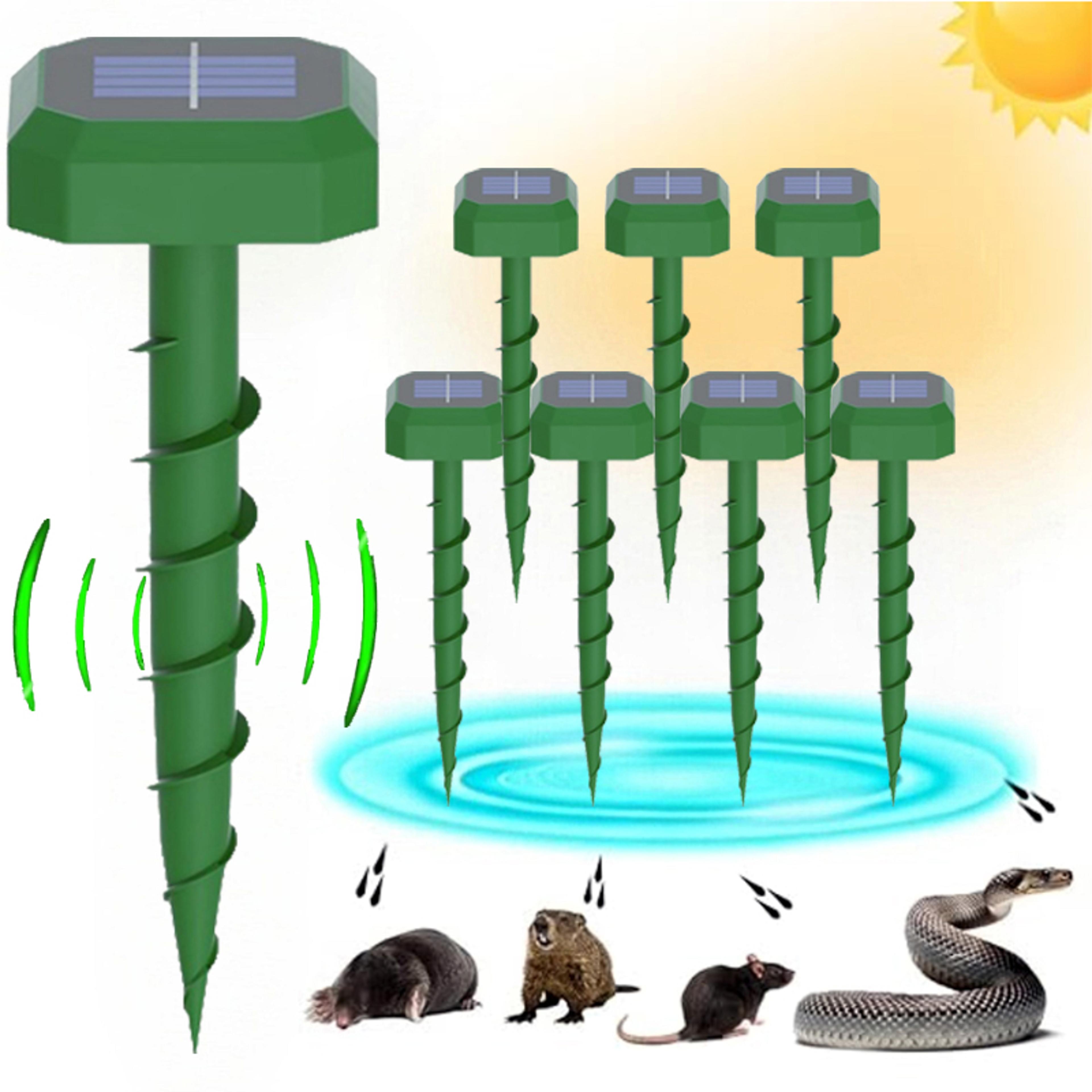 solar rodent repeller ultrasonic solar pest repeller with vibration night light for yard garden farm
