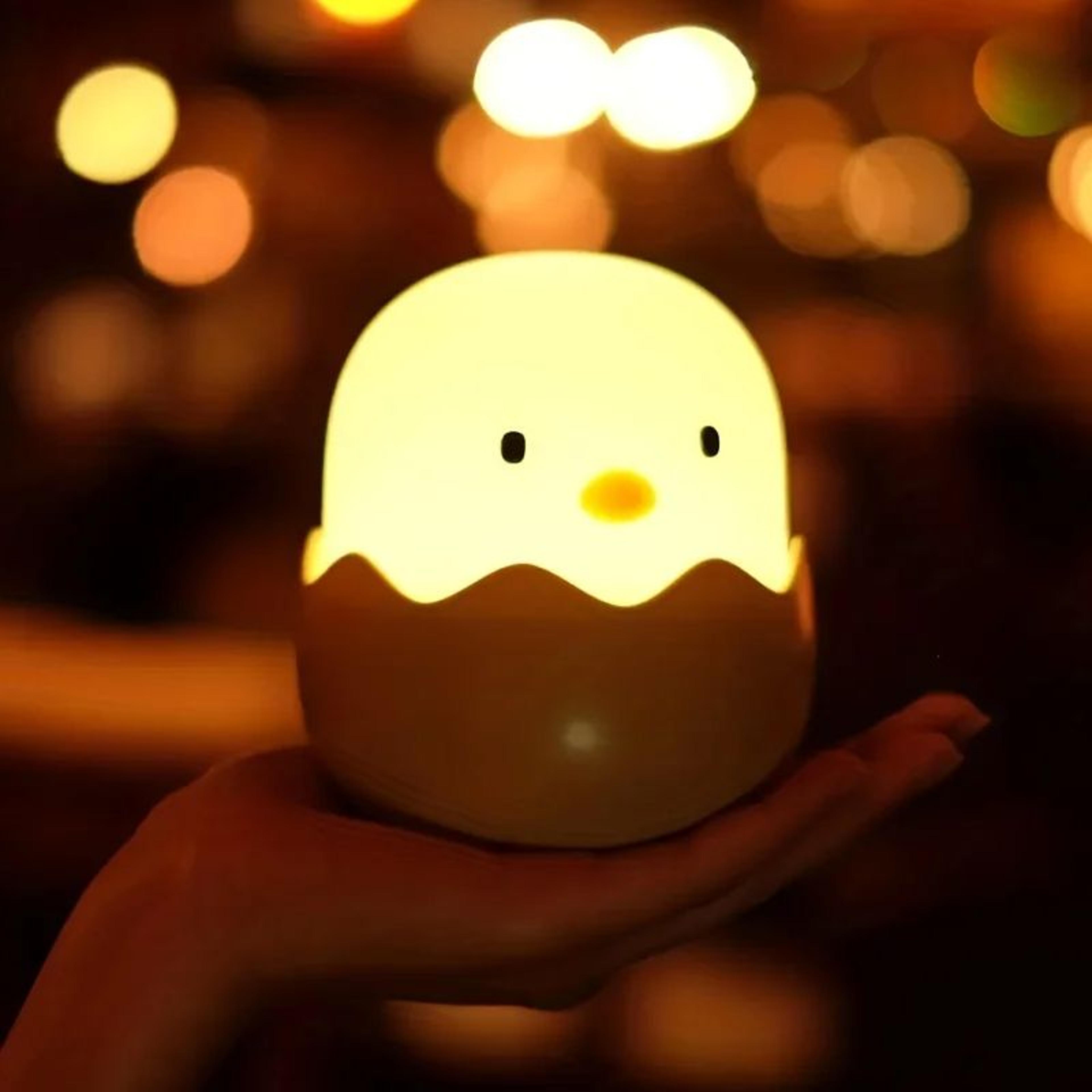 cute silicone chicken led night light rechargeable kids night light bedside nursery lamp