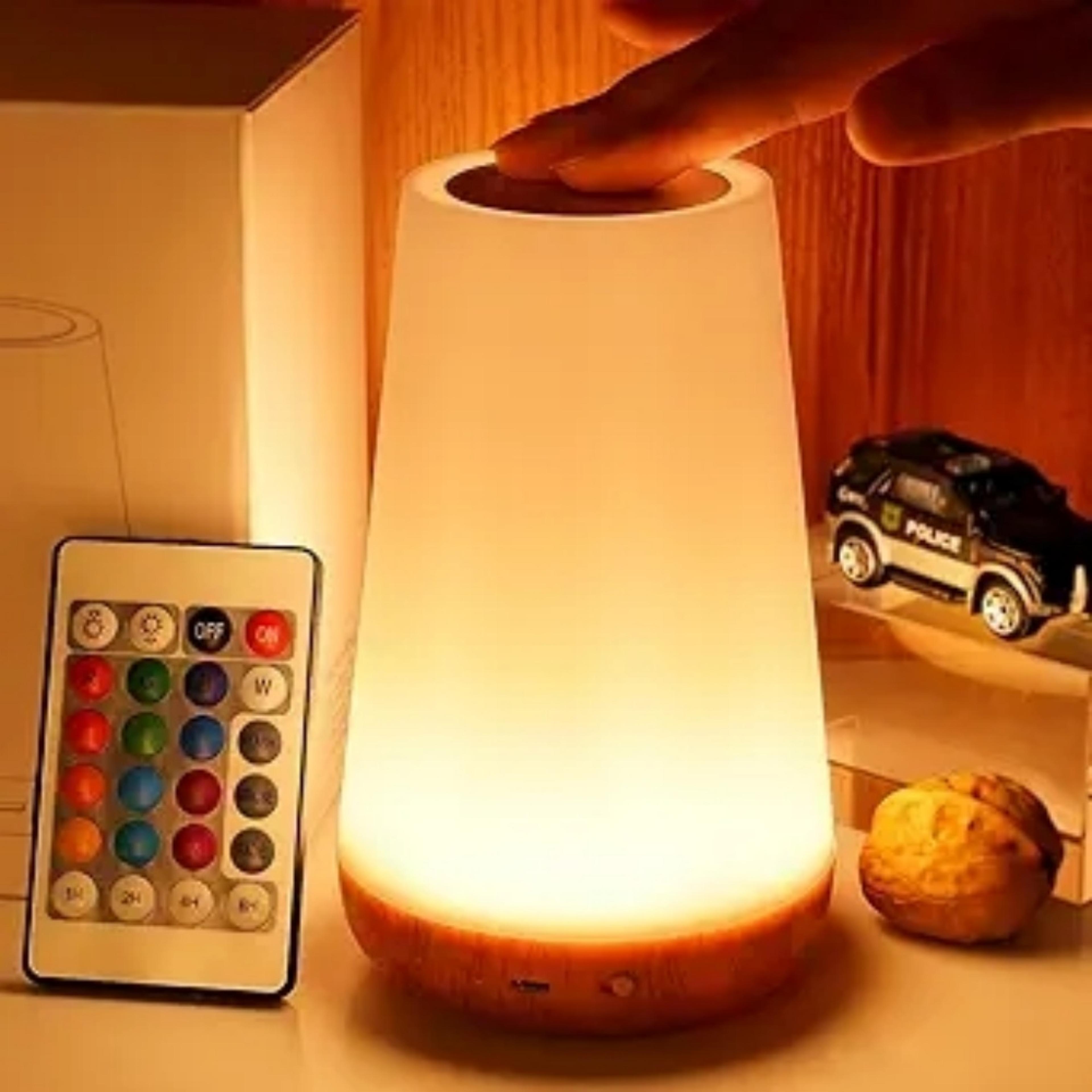 usb rechargeable touch night light with 13 rgb colors dimmable bedside lamp for bedroom nursery