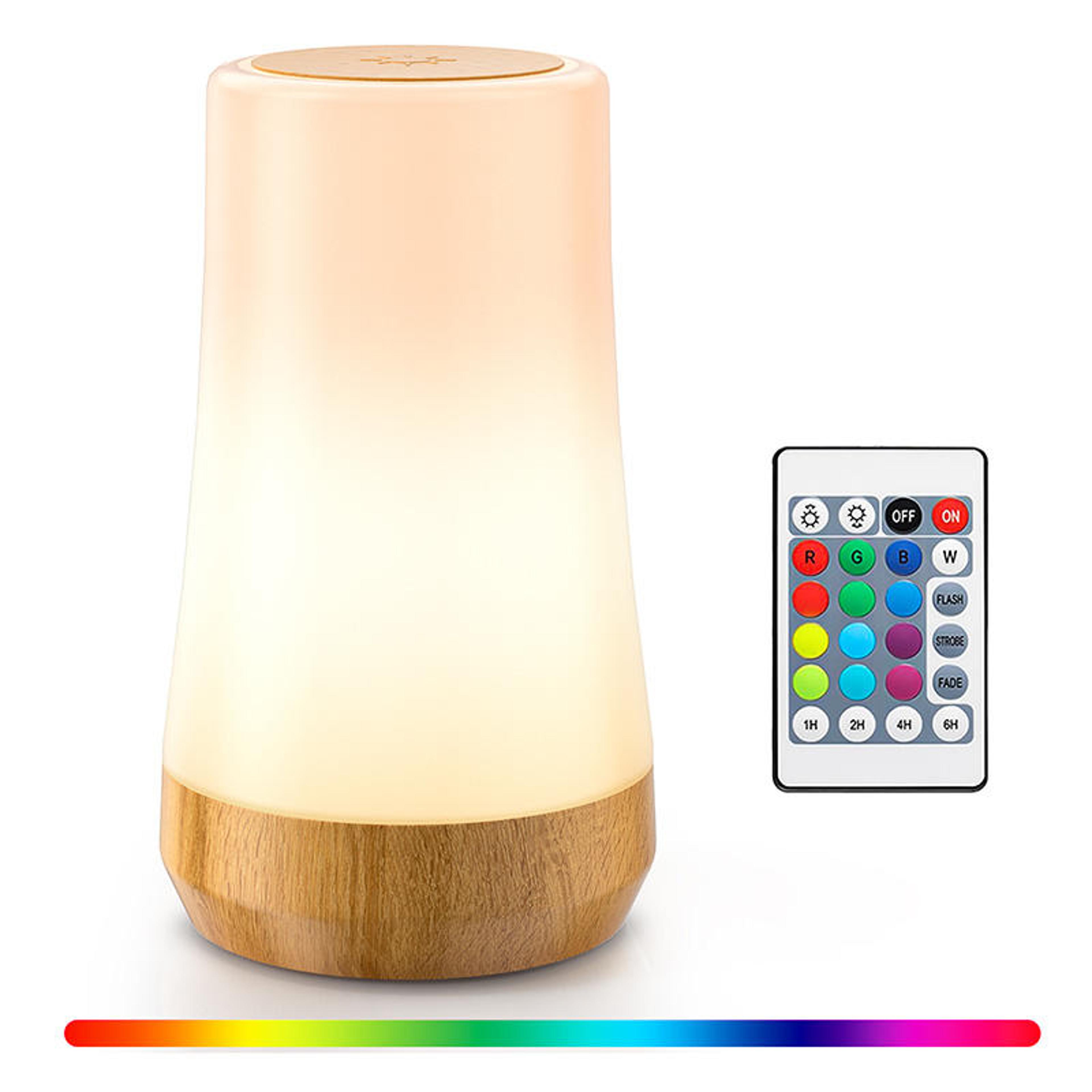 touch control led night light 13 color rgb bedside lamp usb rechargeable with remote