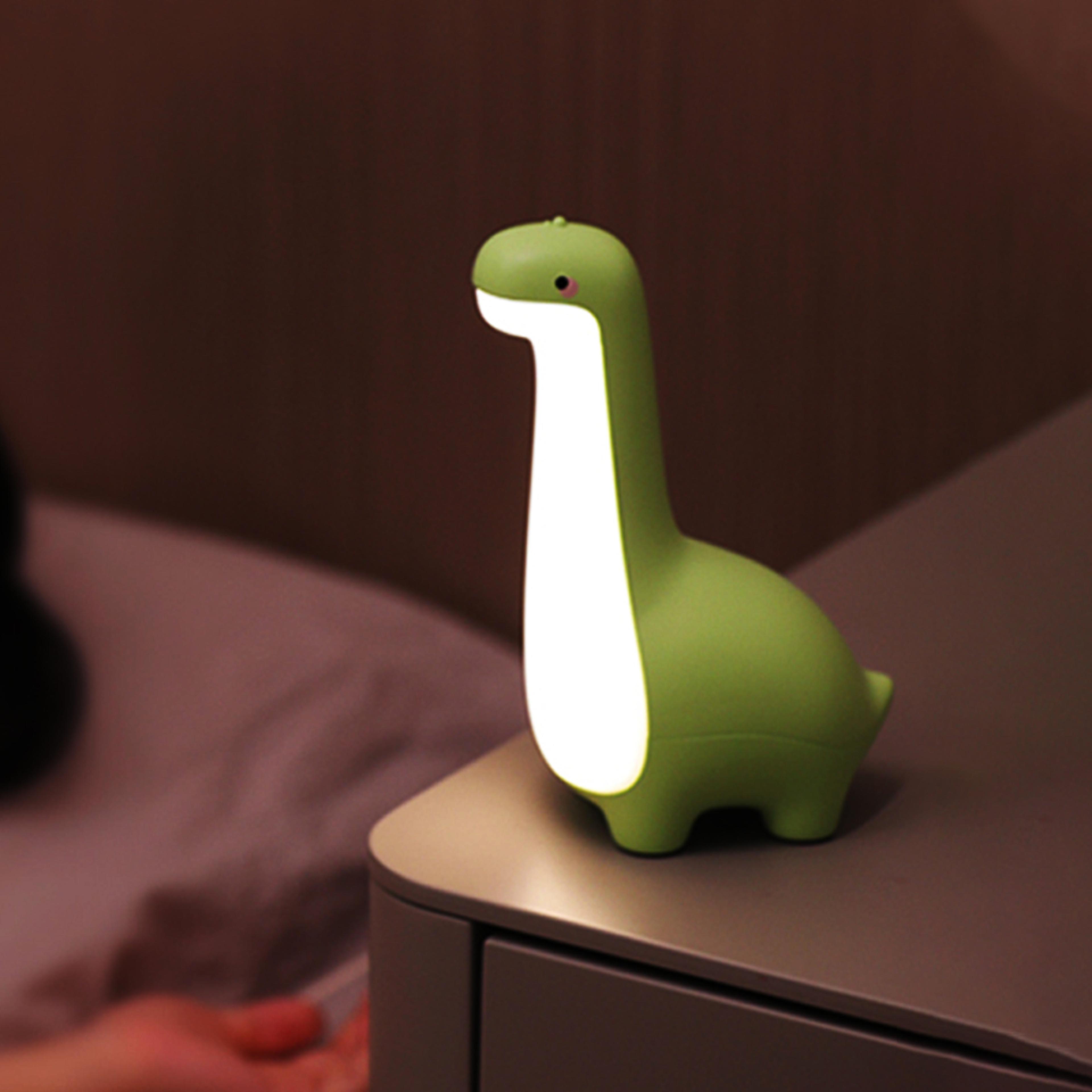 cute dinosaur night light usb rechargeable touch control bedside lamp with timer for kids