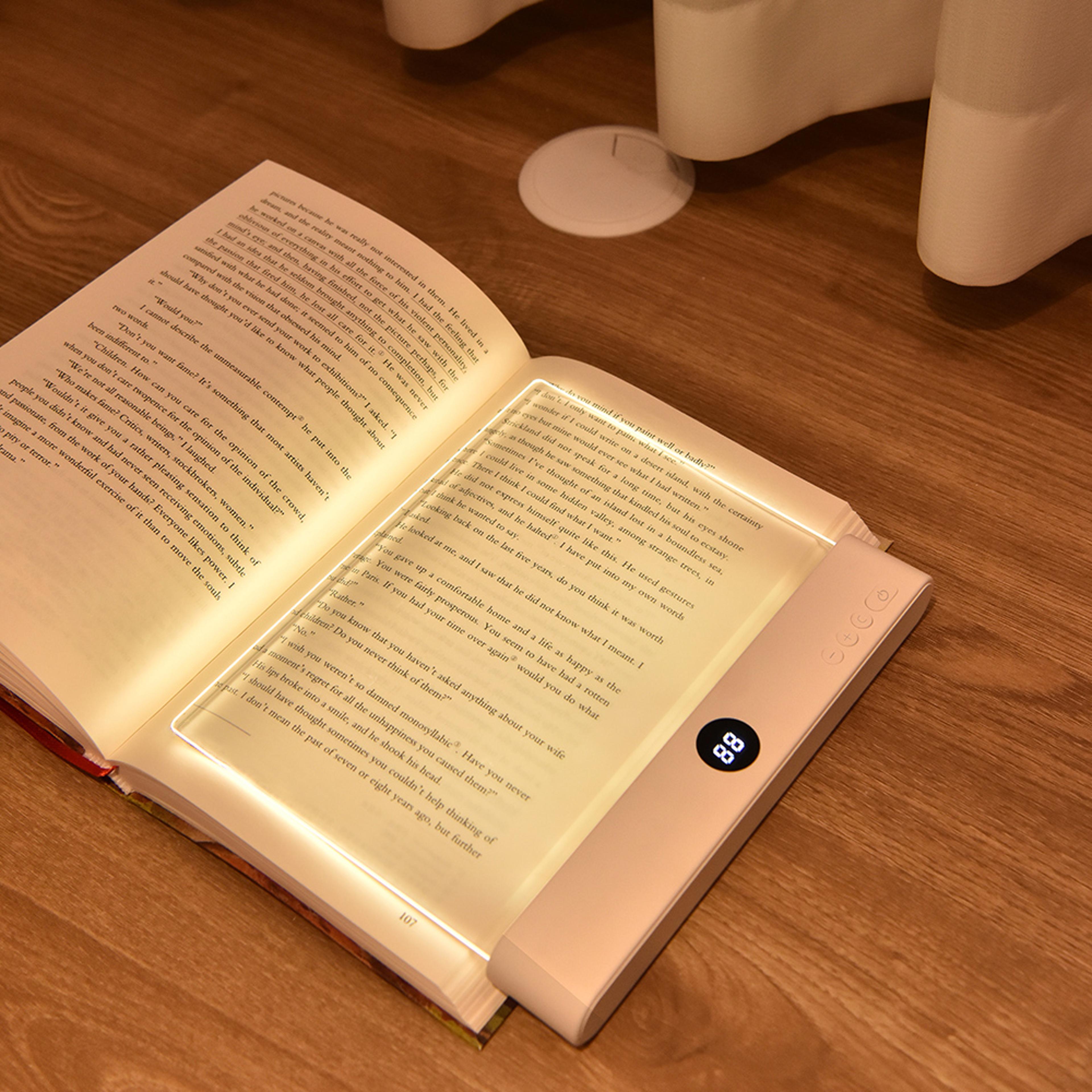 rechargeable book light flat acrylic reading light with 3 color modes stepless dimming usb night lamp