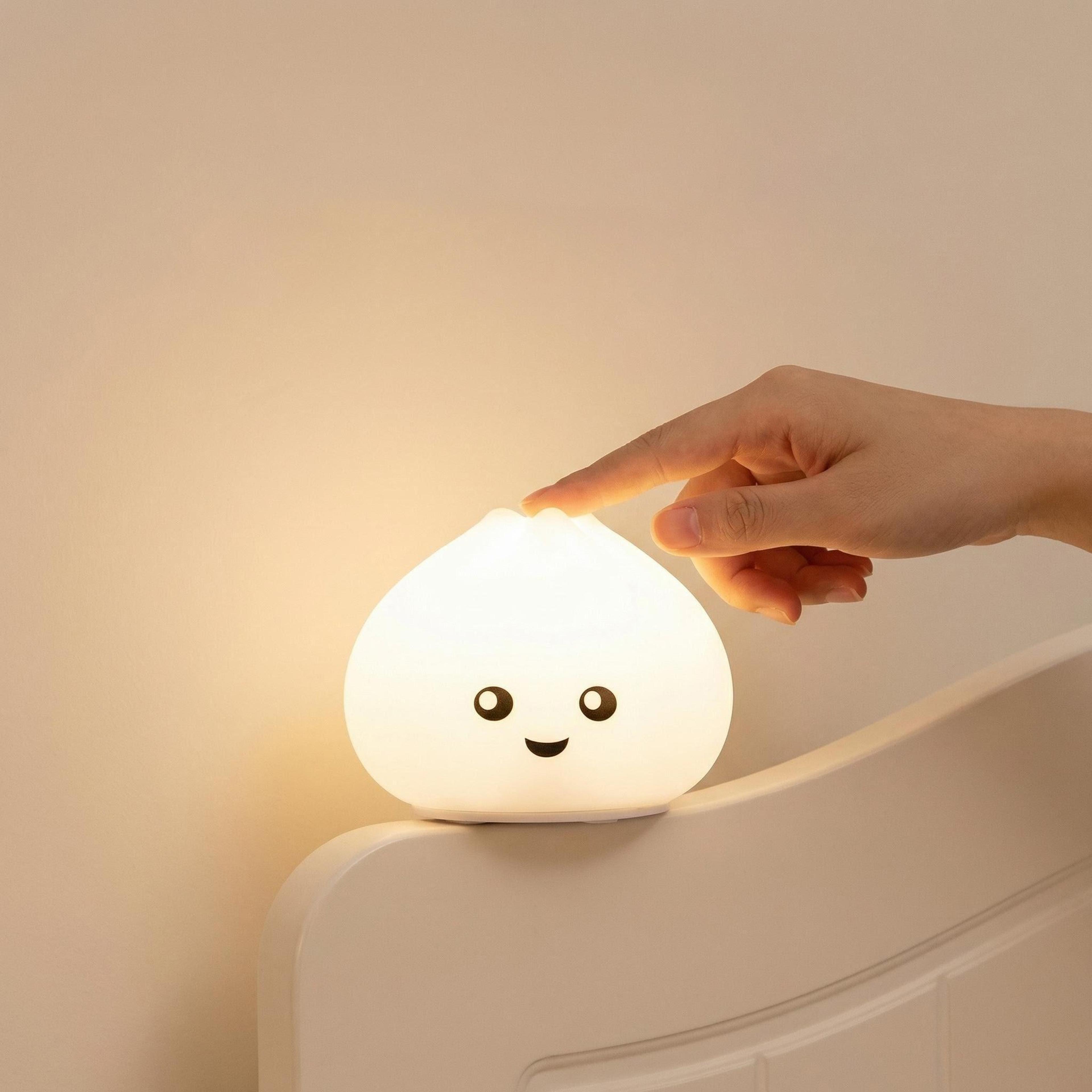cute silicone night light rechargeable kids bedside lamp soft touch led ambient light