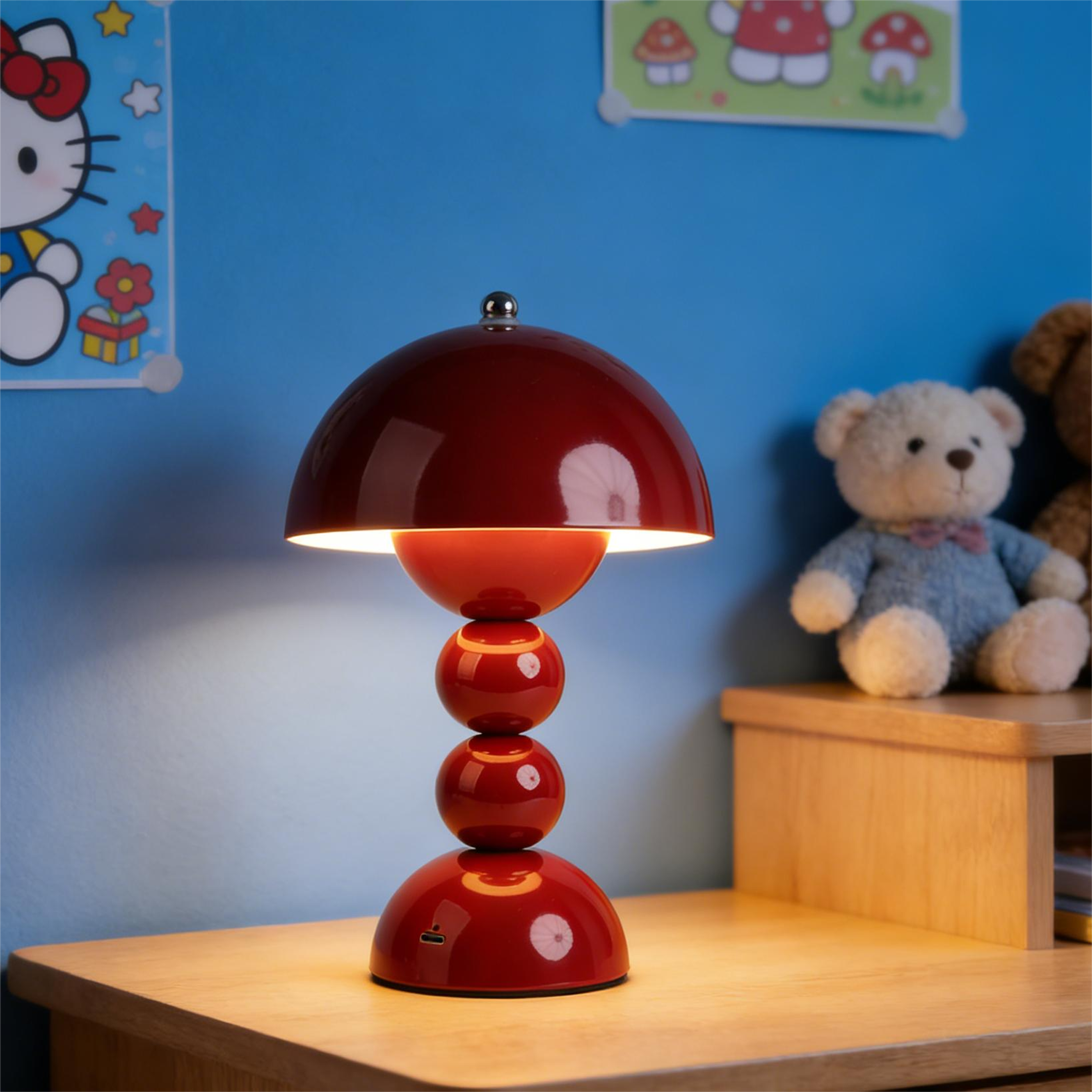 nordic led table lamp touch control usb rechargeable dimmable desk light with 3 colour modes