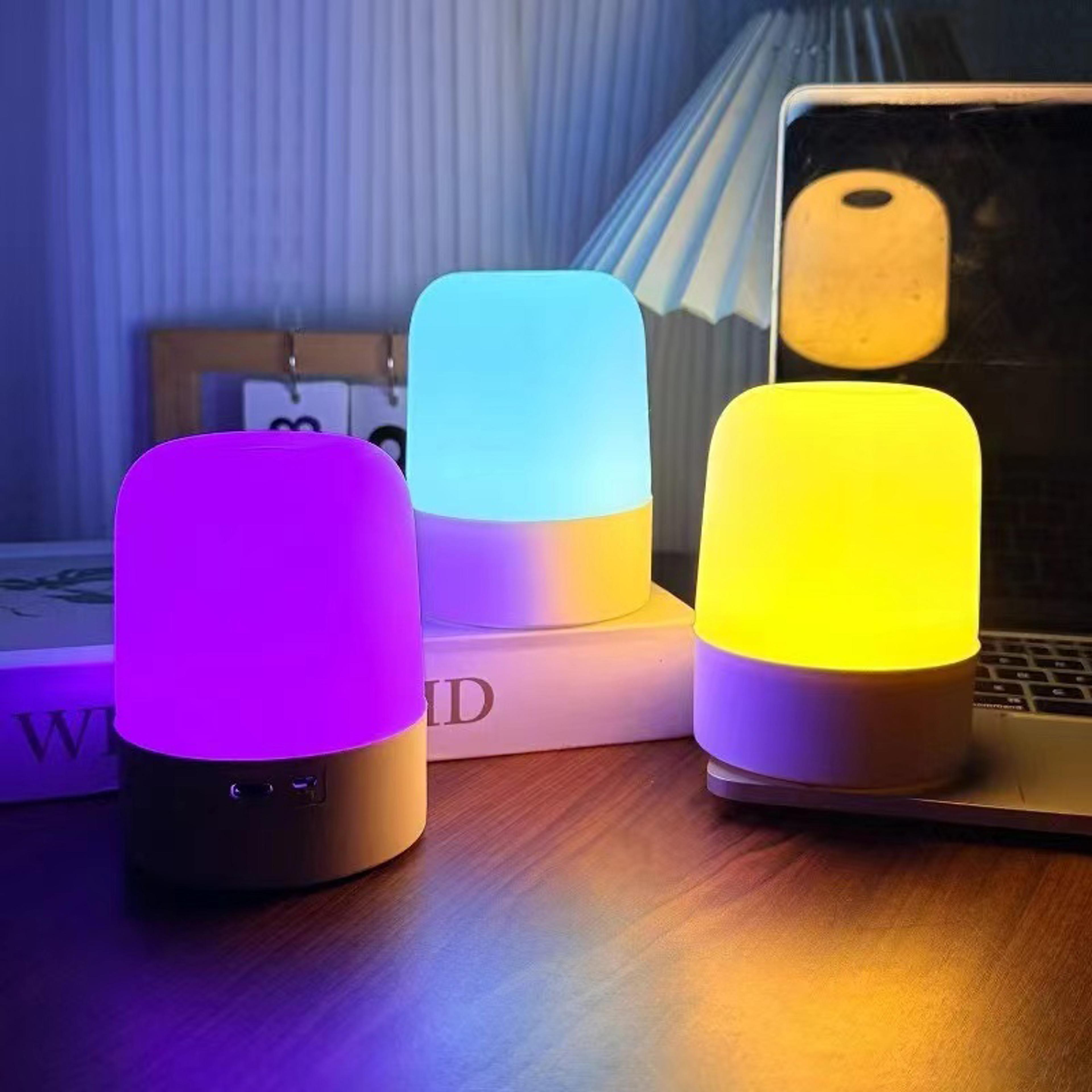 rechargeable table lamp with remote control 16 color rgb bedside touch night light