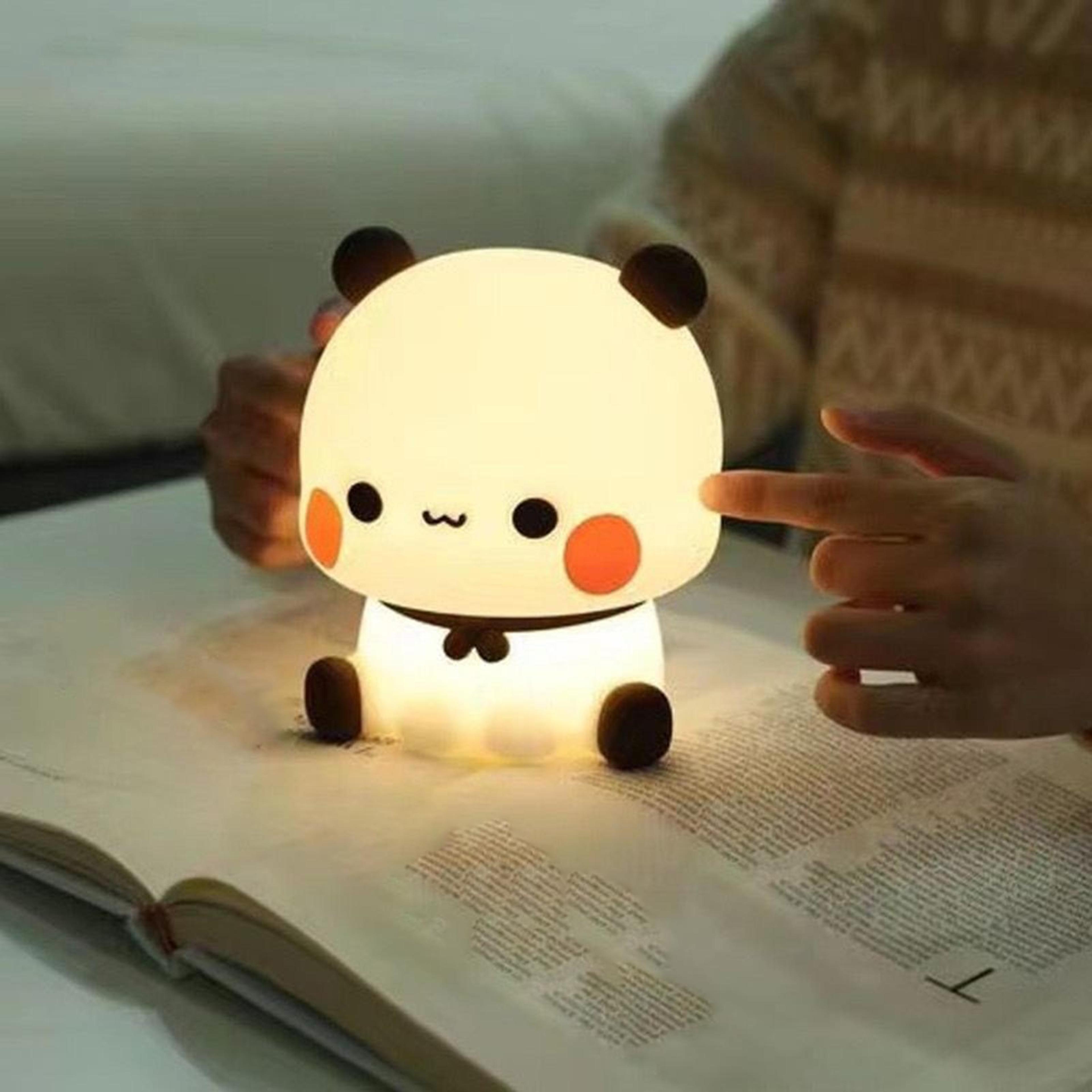 cute bear night light rechargeable silicone bedside lamp for kids nursery bedroom decor