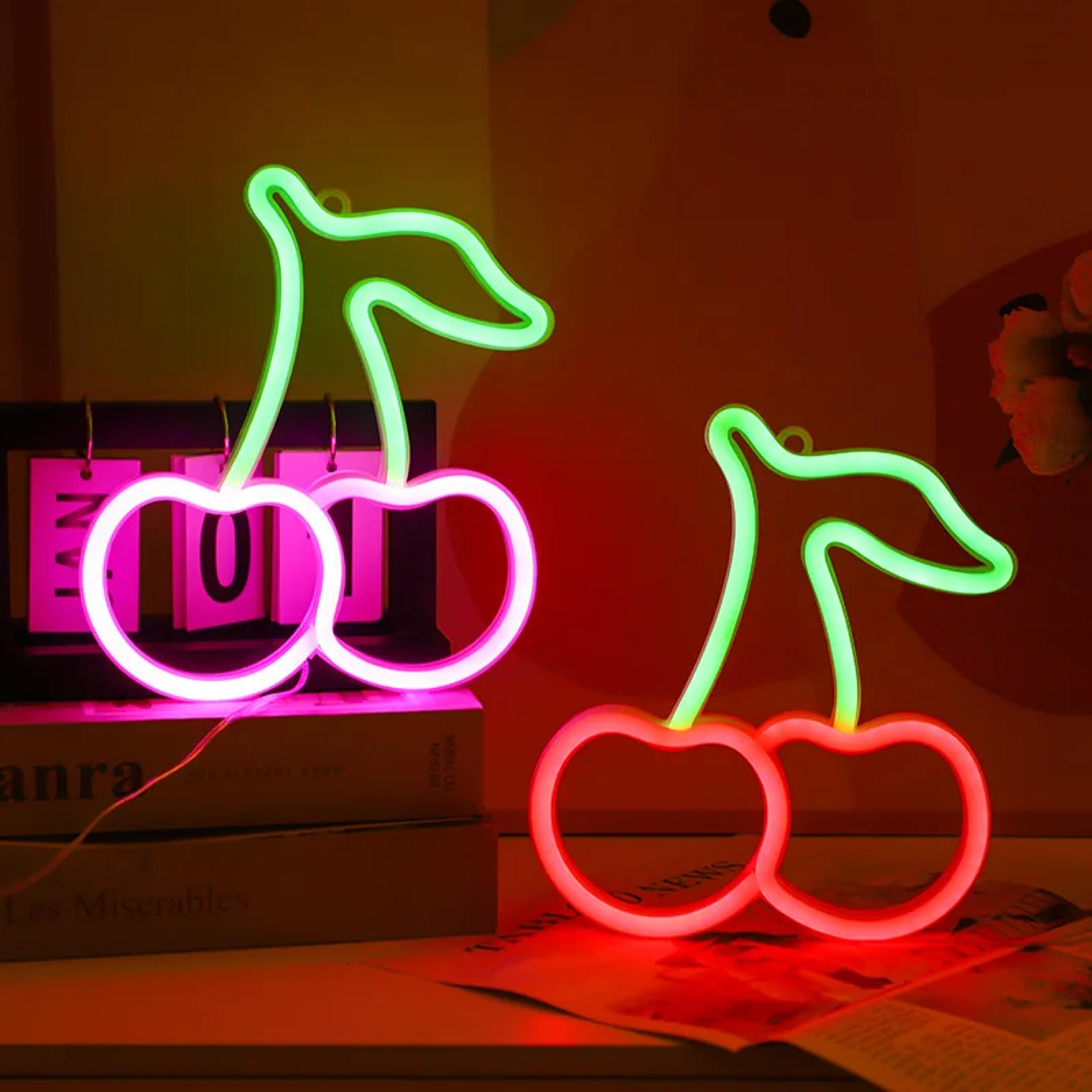 cherry led neon light cute fruit neon wall decor for kids room bedroom restaurant bar