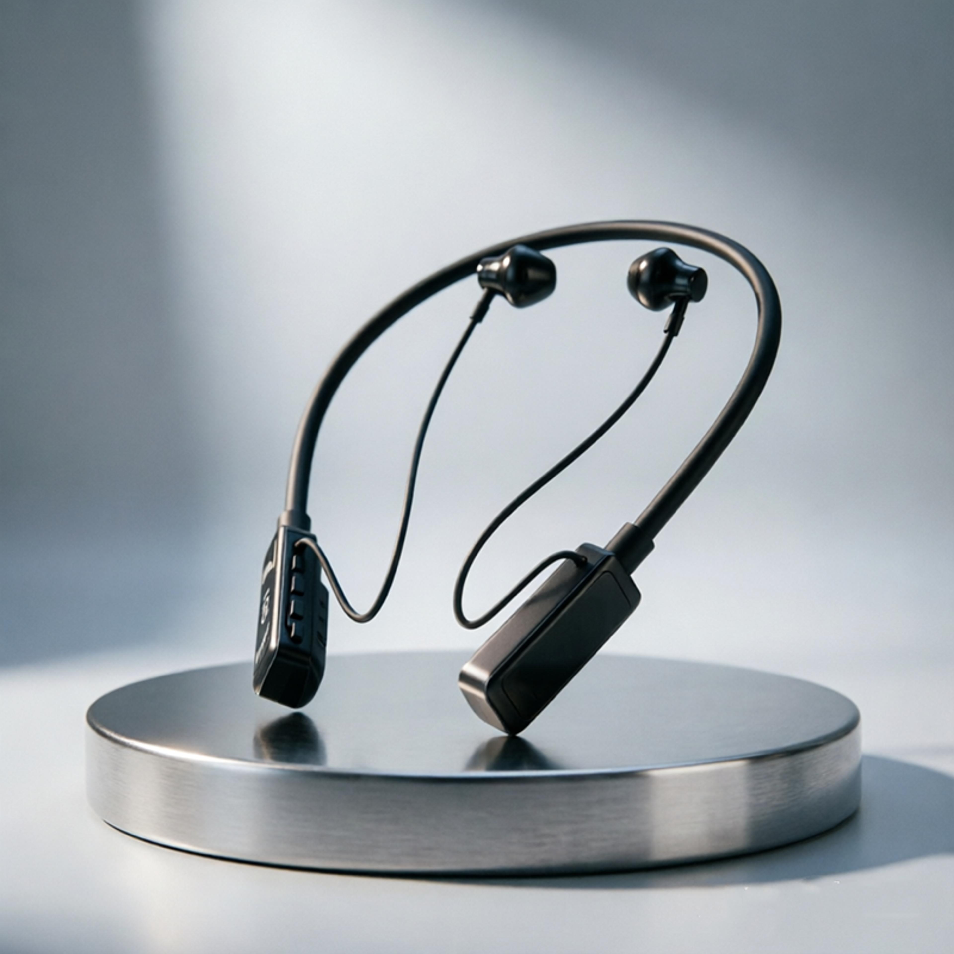 long battery bluetooth neckband headphones with hifi sound wireless earbuds for sports gaming