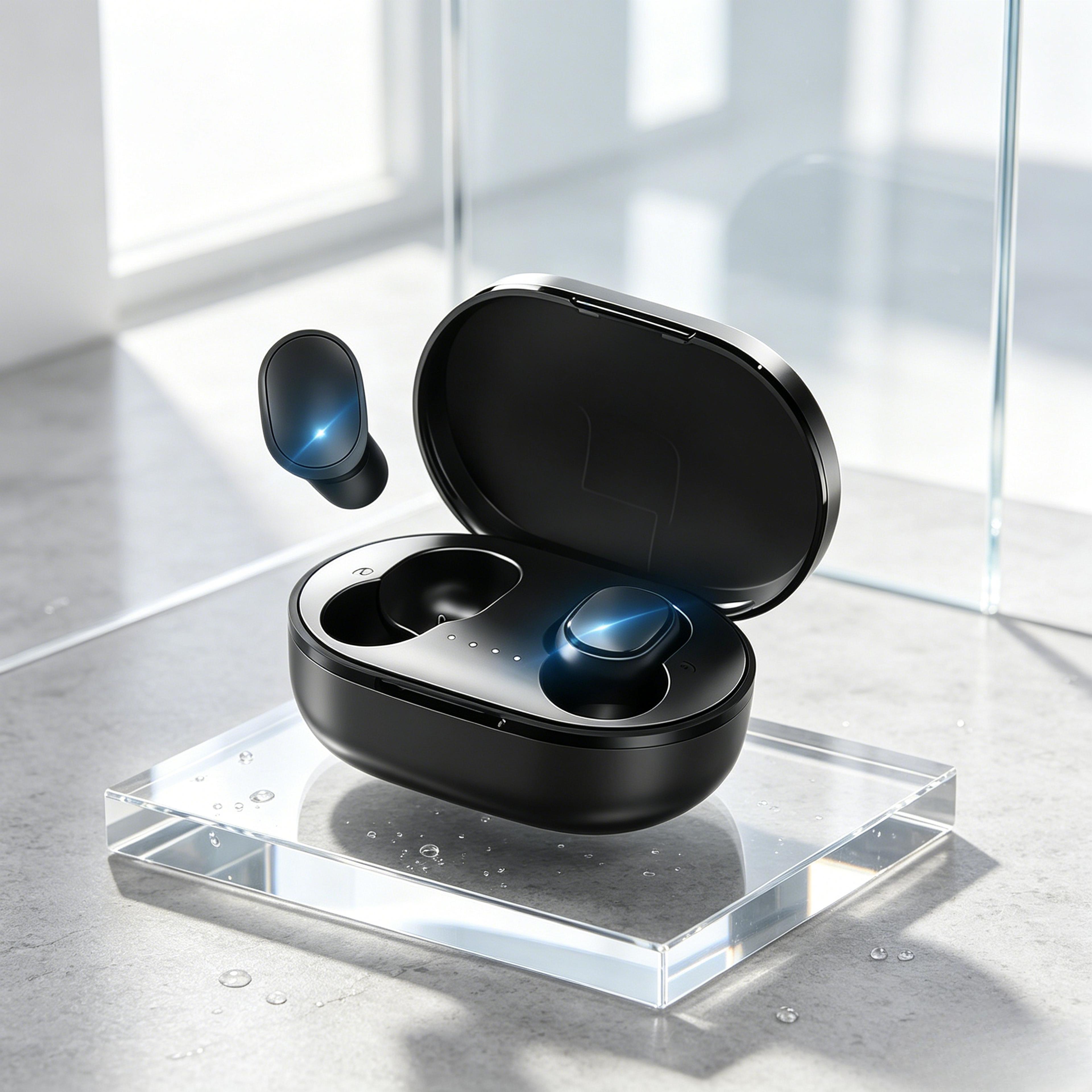 professional bluetooth earbuds wireless headset with boom microphone for crystal clear calls