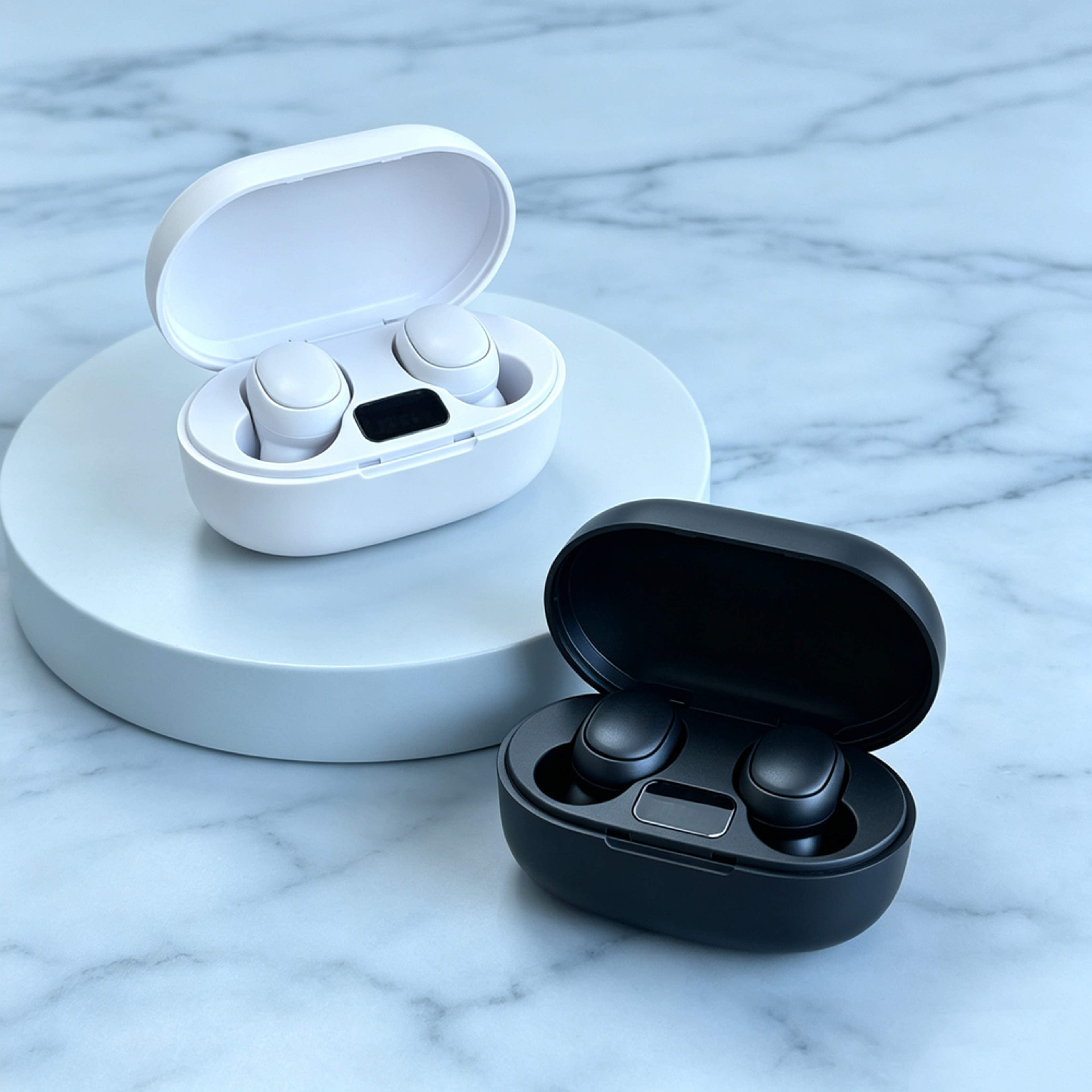 foldable wireless bluetooth earbuds with ipx4 water resistance & compact travel case
