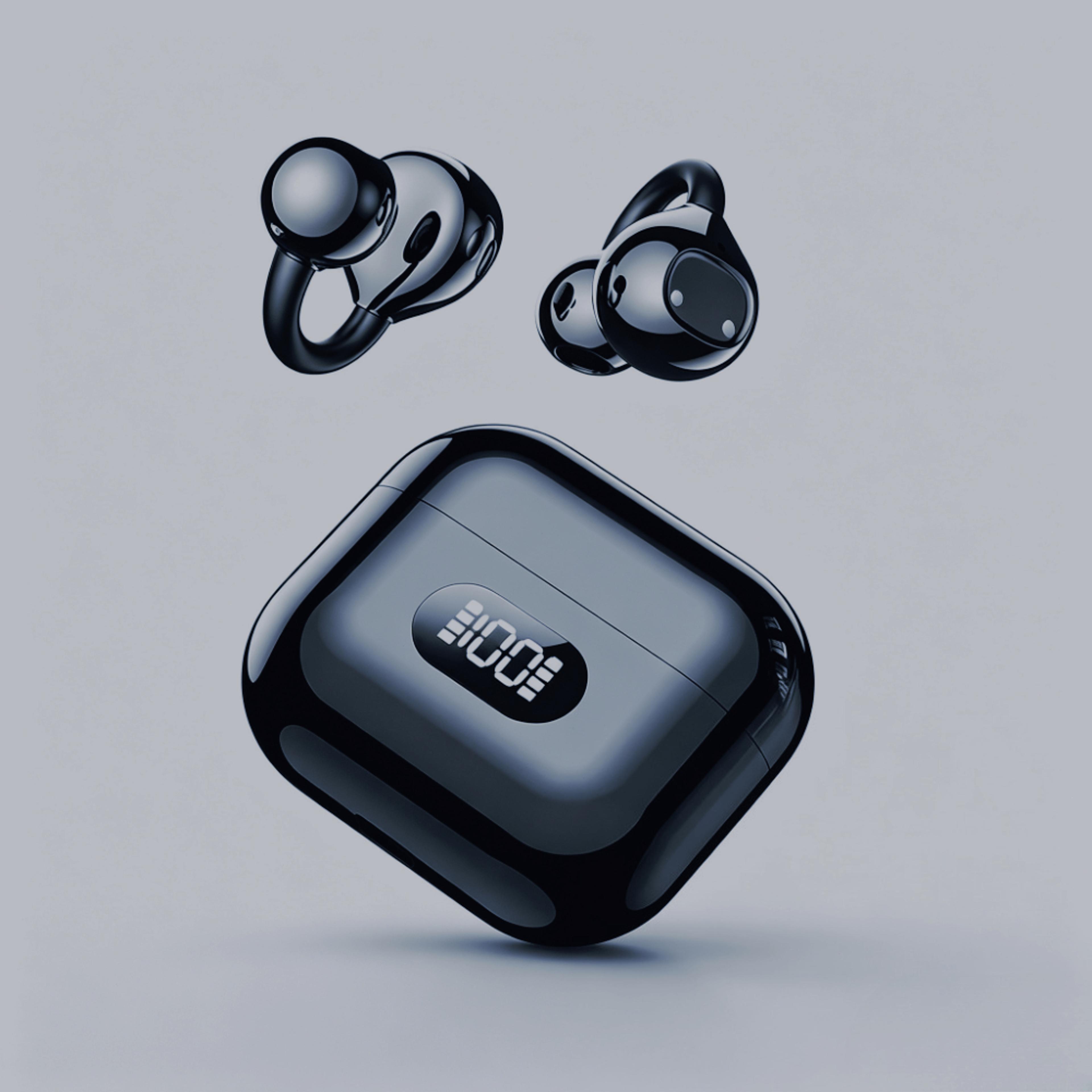 open ear bluetooth ear clip earbuds wireless sports headphones with hd calls & 30h battery