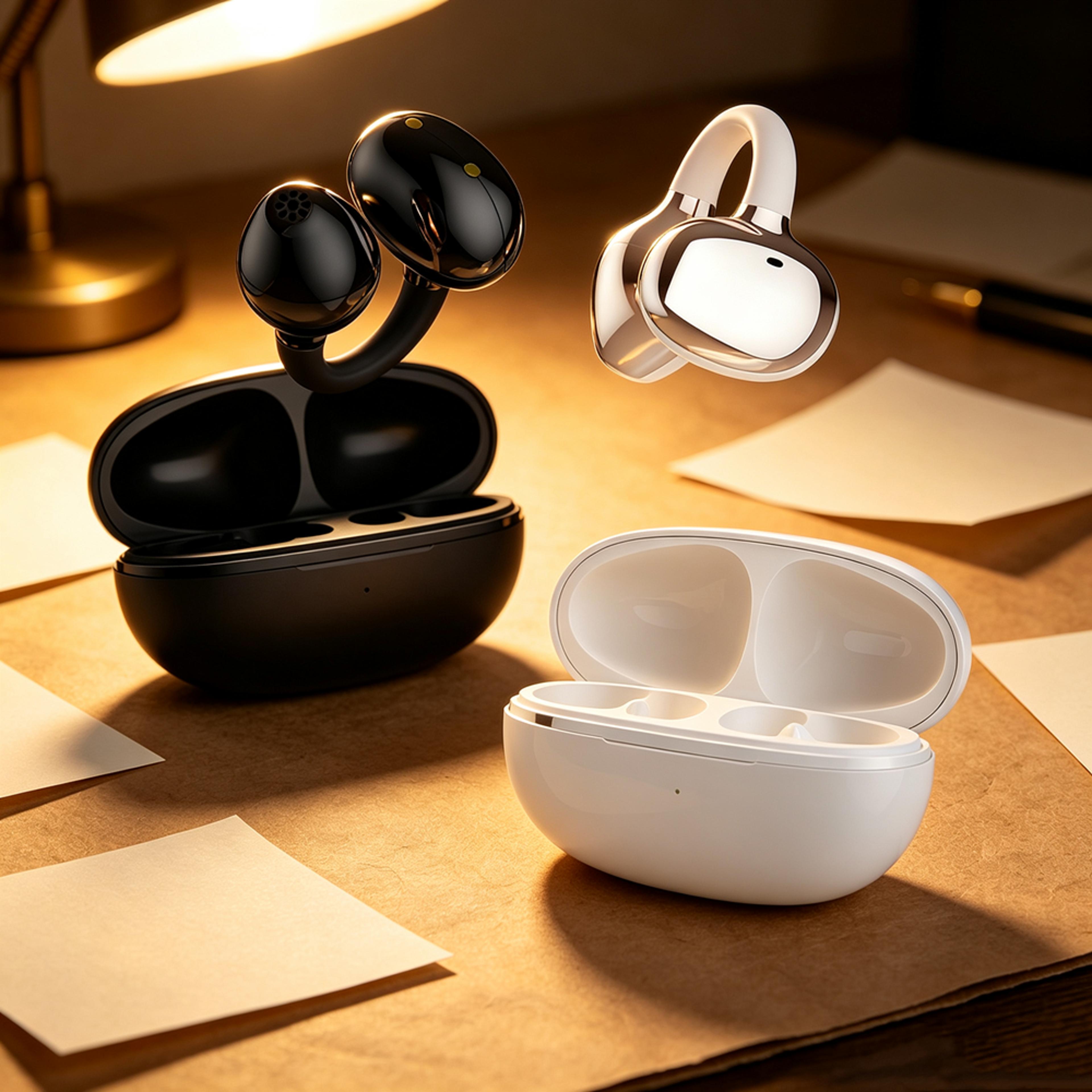 wireless bluetooth earbuds with deep bass stereo sound and secure over ear fit