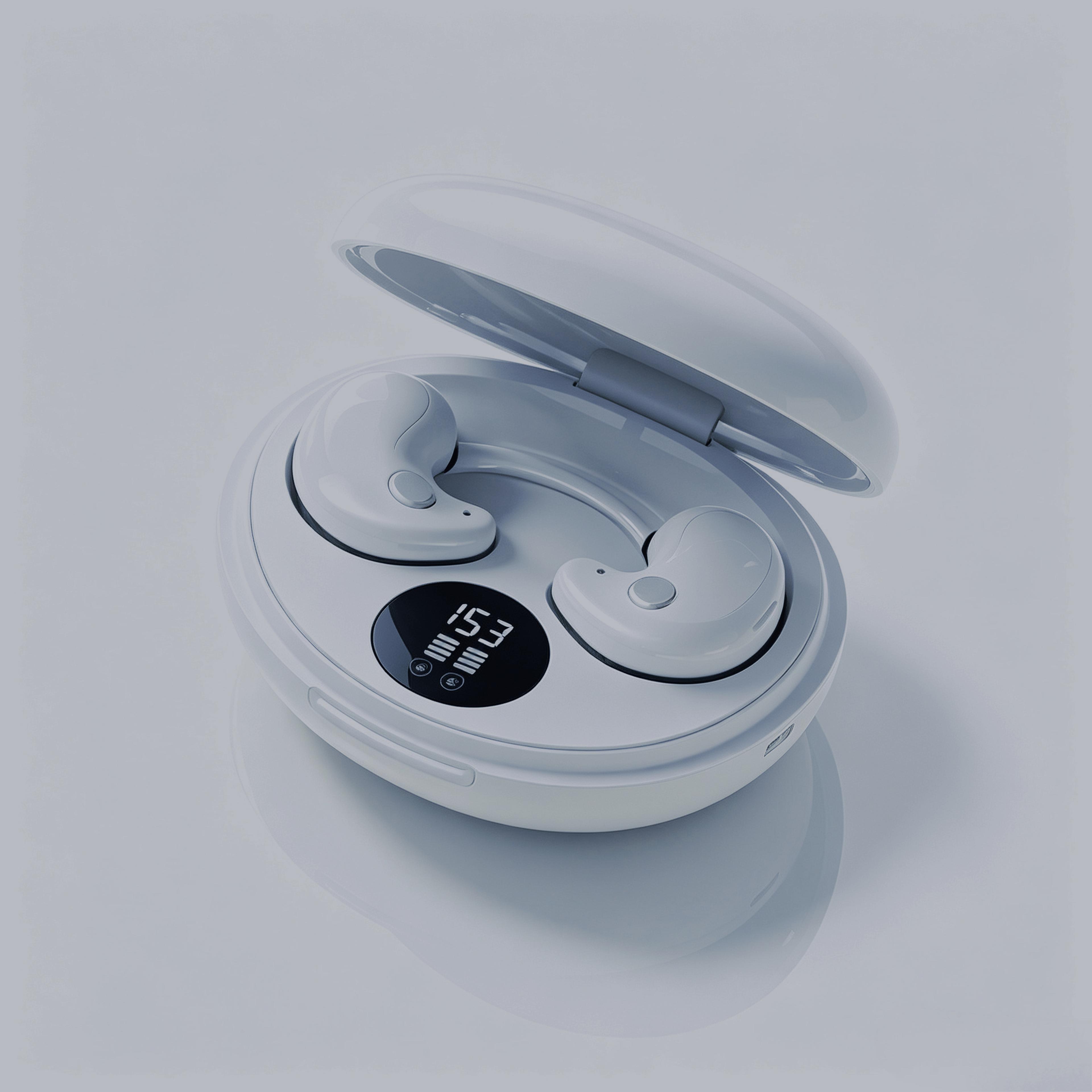 sleepnest sleep earbuds for side sleepers with hi res audio, bluetooth, digital display & long battery