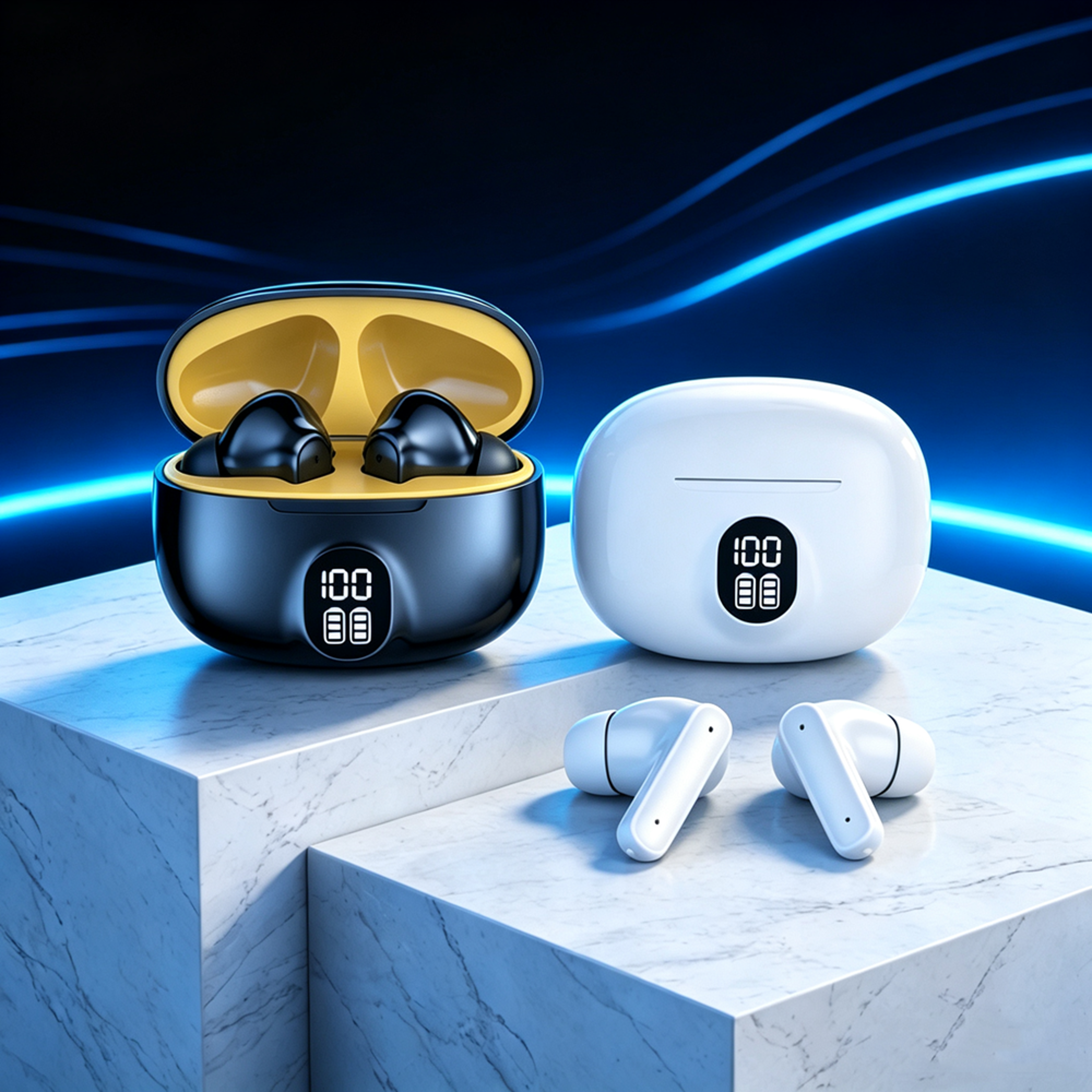 smarttouch bluetooth earbuds with led display charging case wireless tws headphones