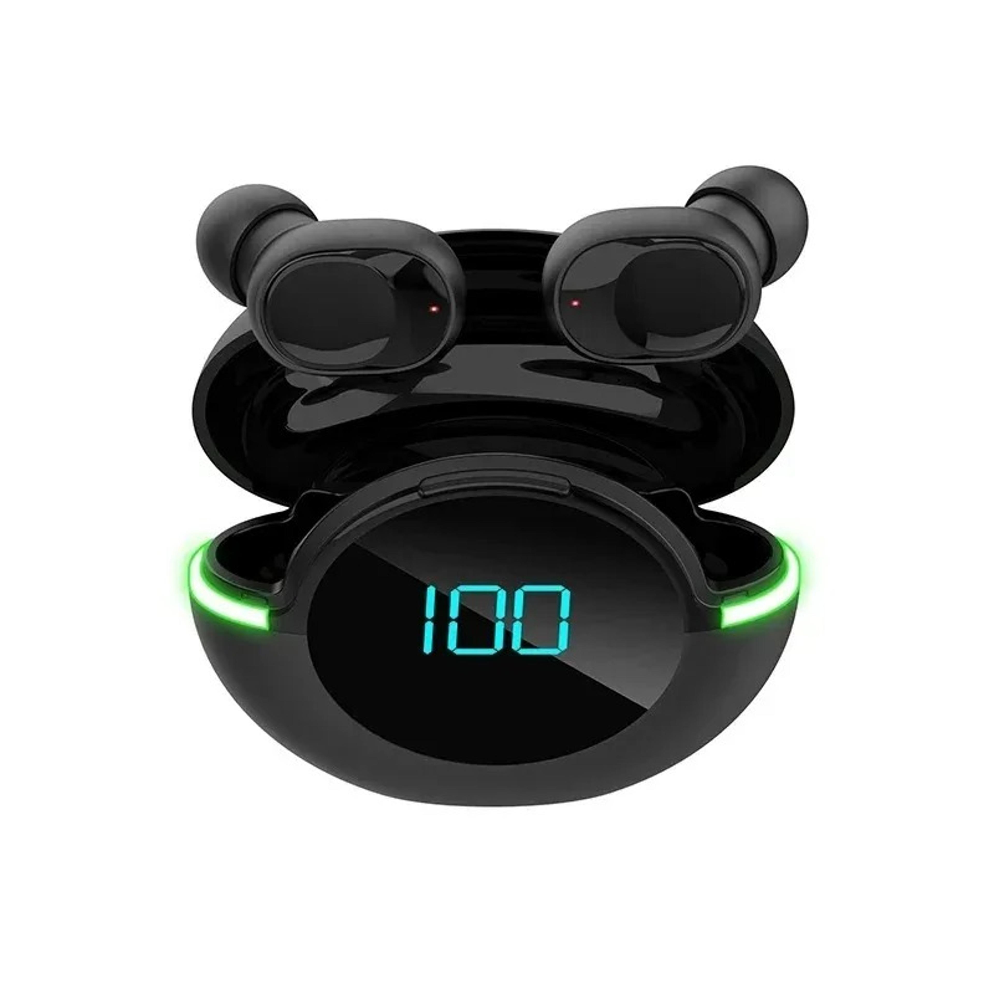bluetooth 5.3 wireless earbuds with led display, waterproof sports gaming earphones