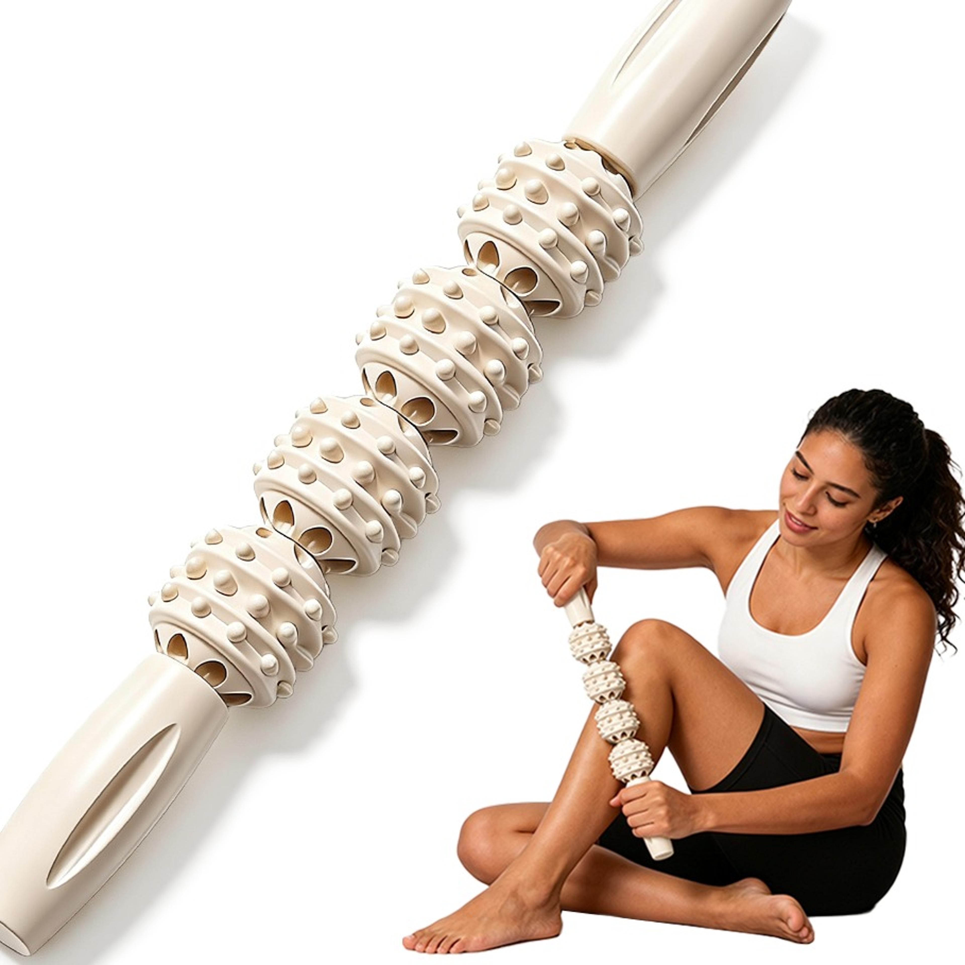 4 roller massage stick handheld muscle roller stick for deep tissue body relaxation & fitness recovery