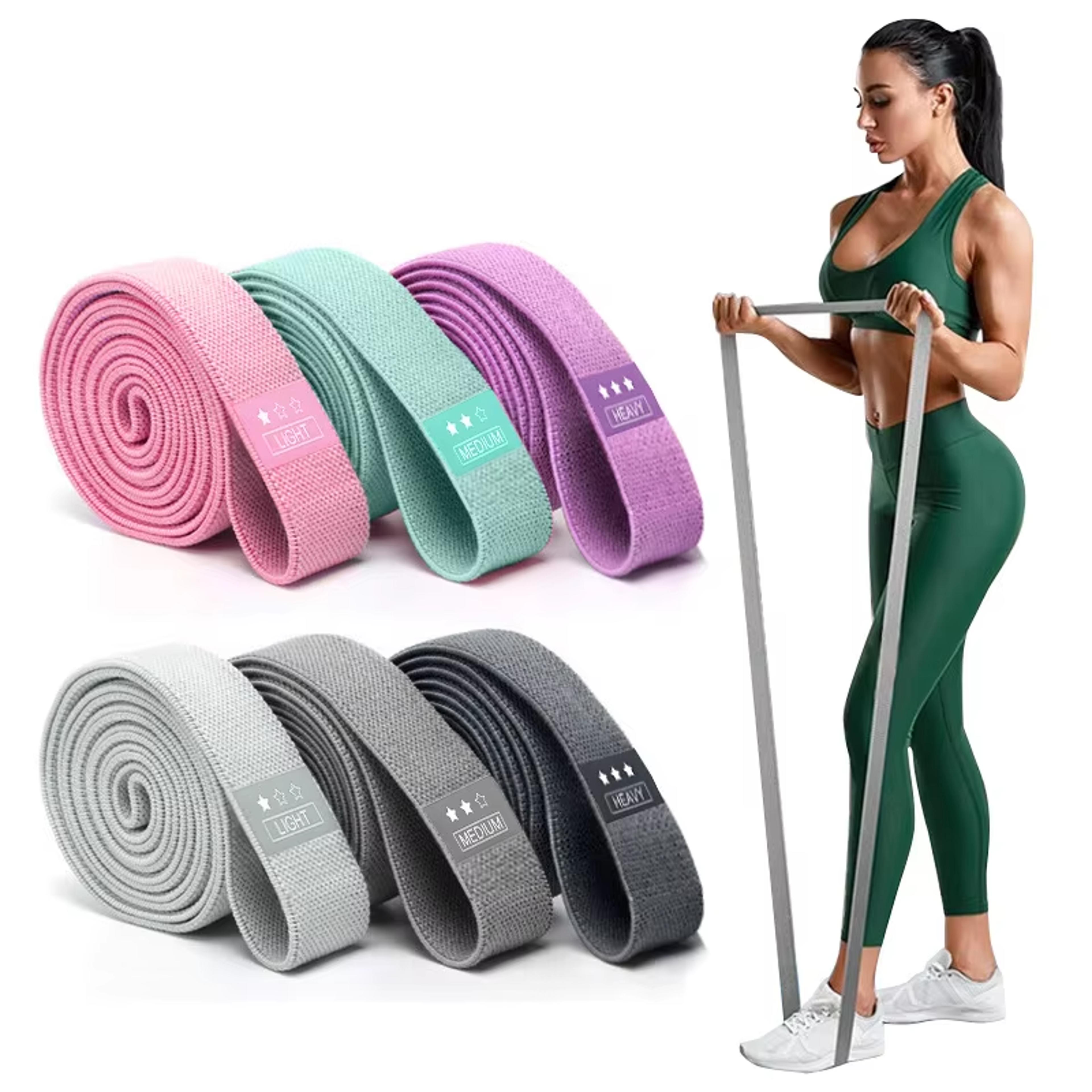 flexfit fabric resistance bands set for glute, hip & leg strength training