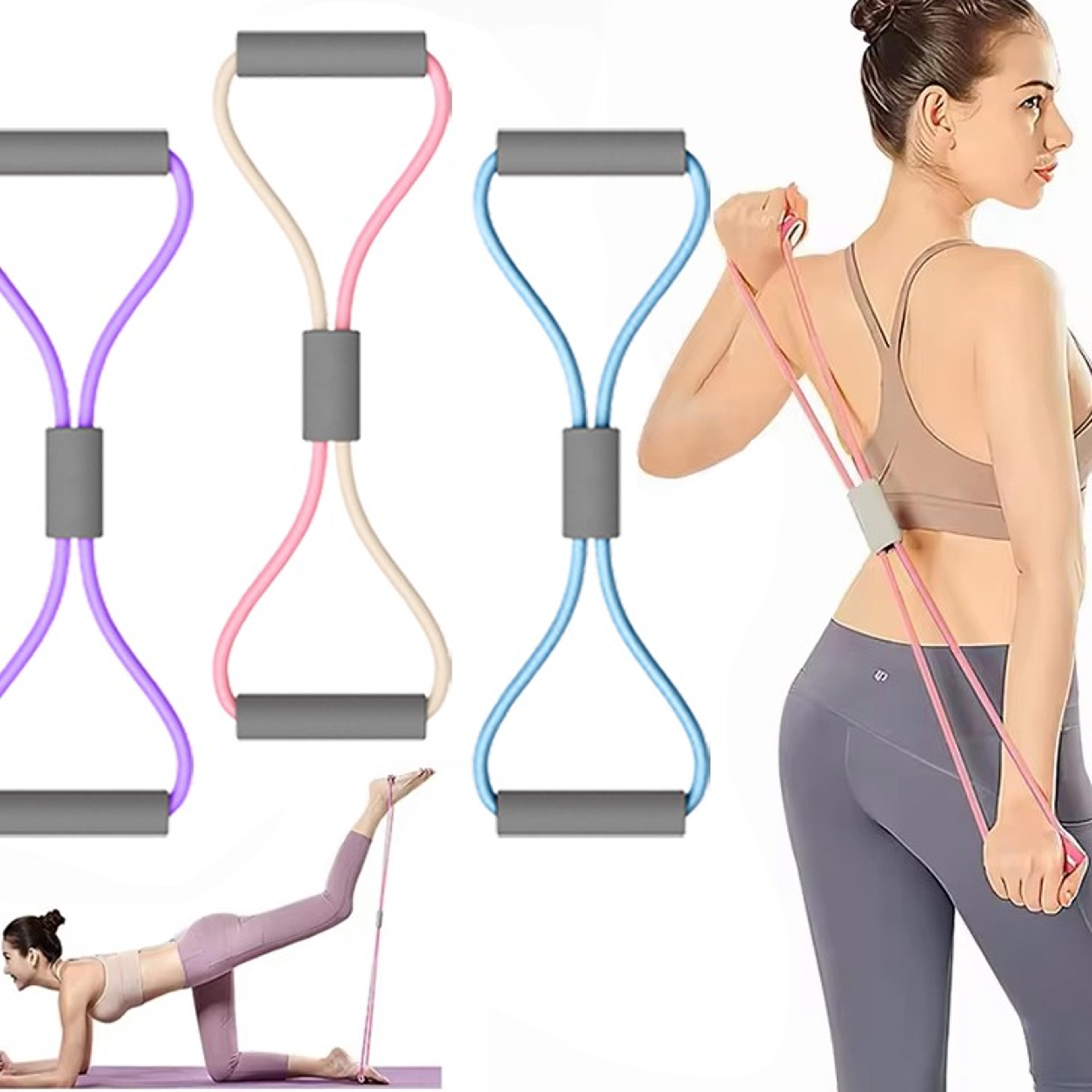 flexform 8 shape resistance band for home gym, yoga & shoulder strength training