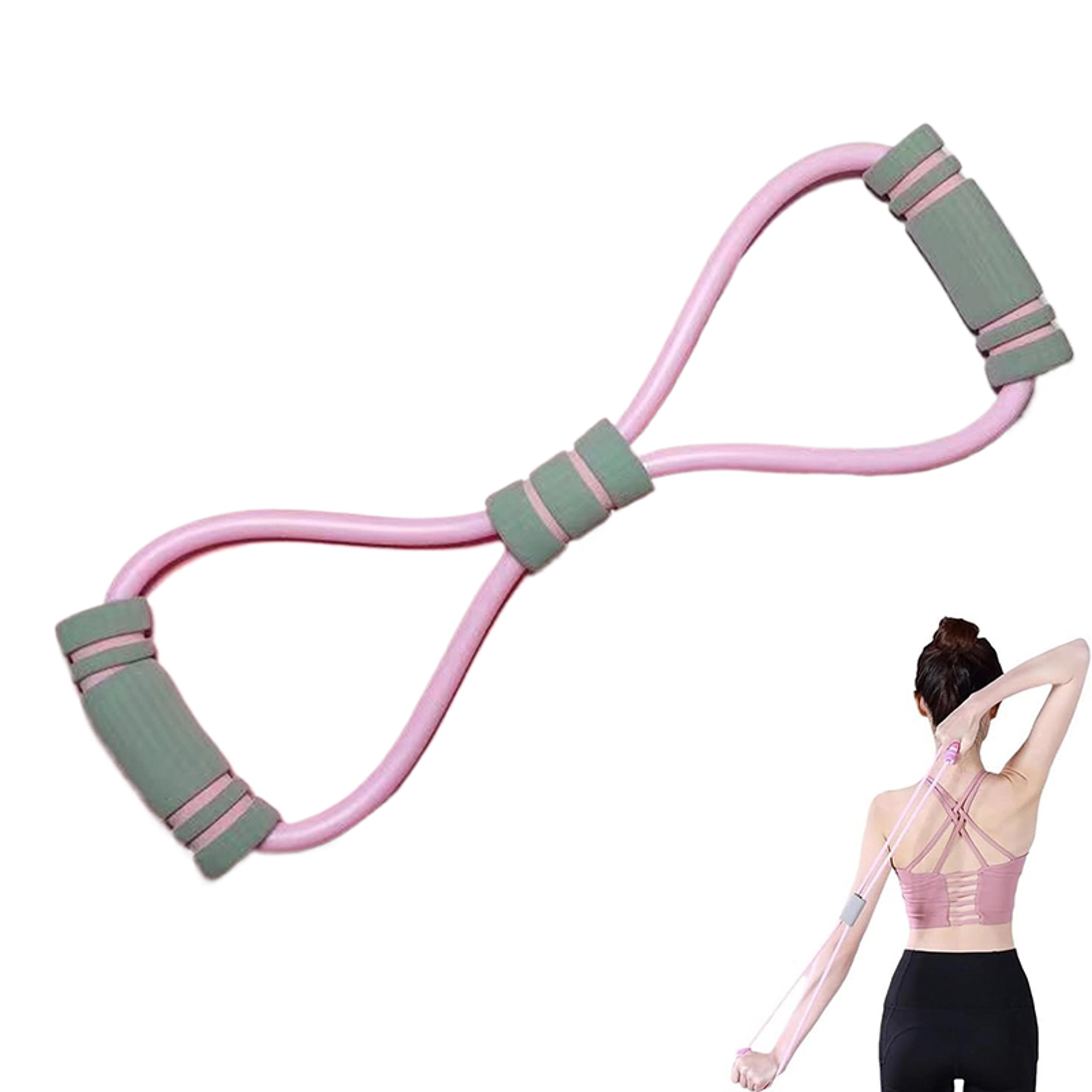 figure 8 resistance band with handles for full body strength & chest training