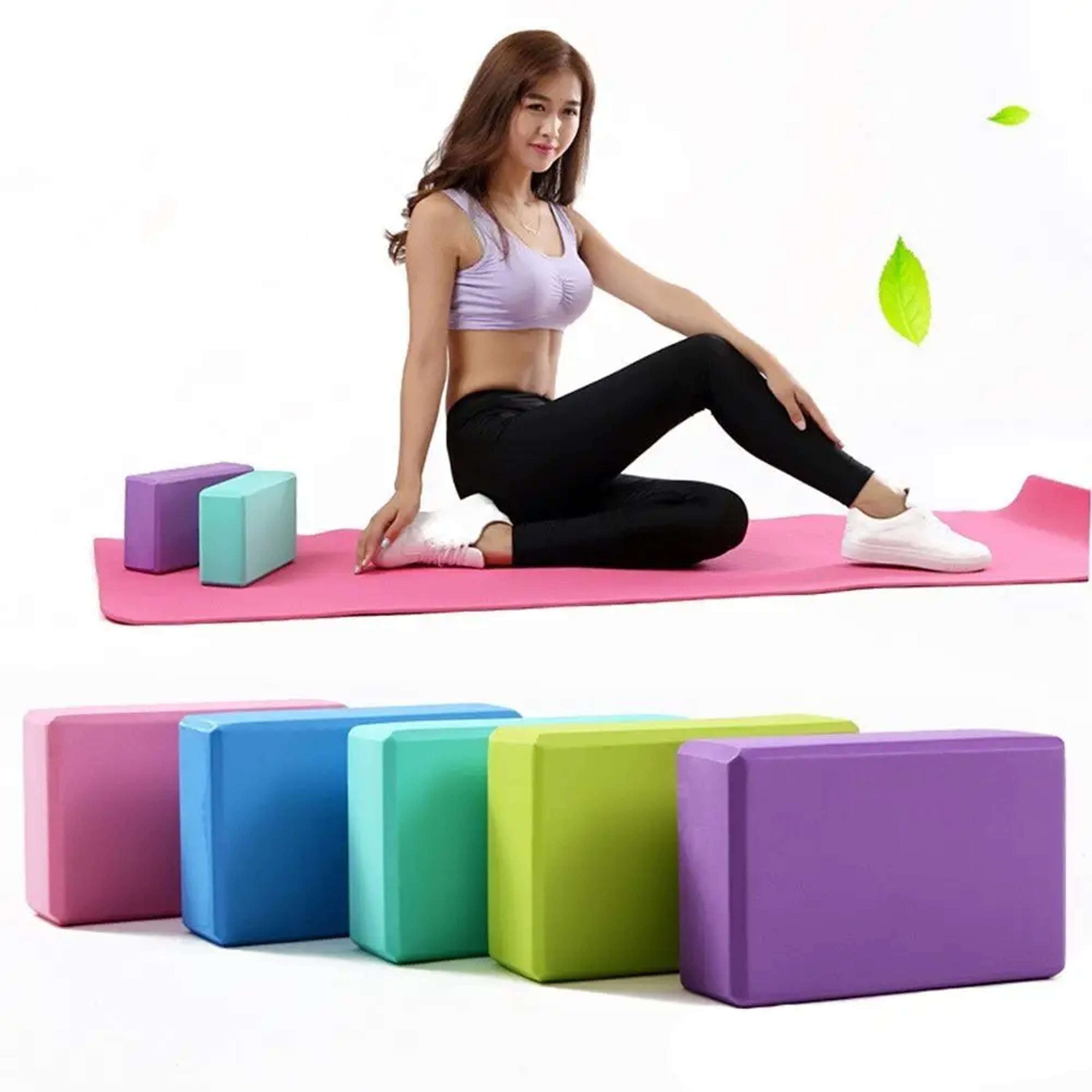 flexalign yoga block premium eva foam yoga block for yoga, pilates & stretching support