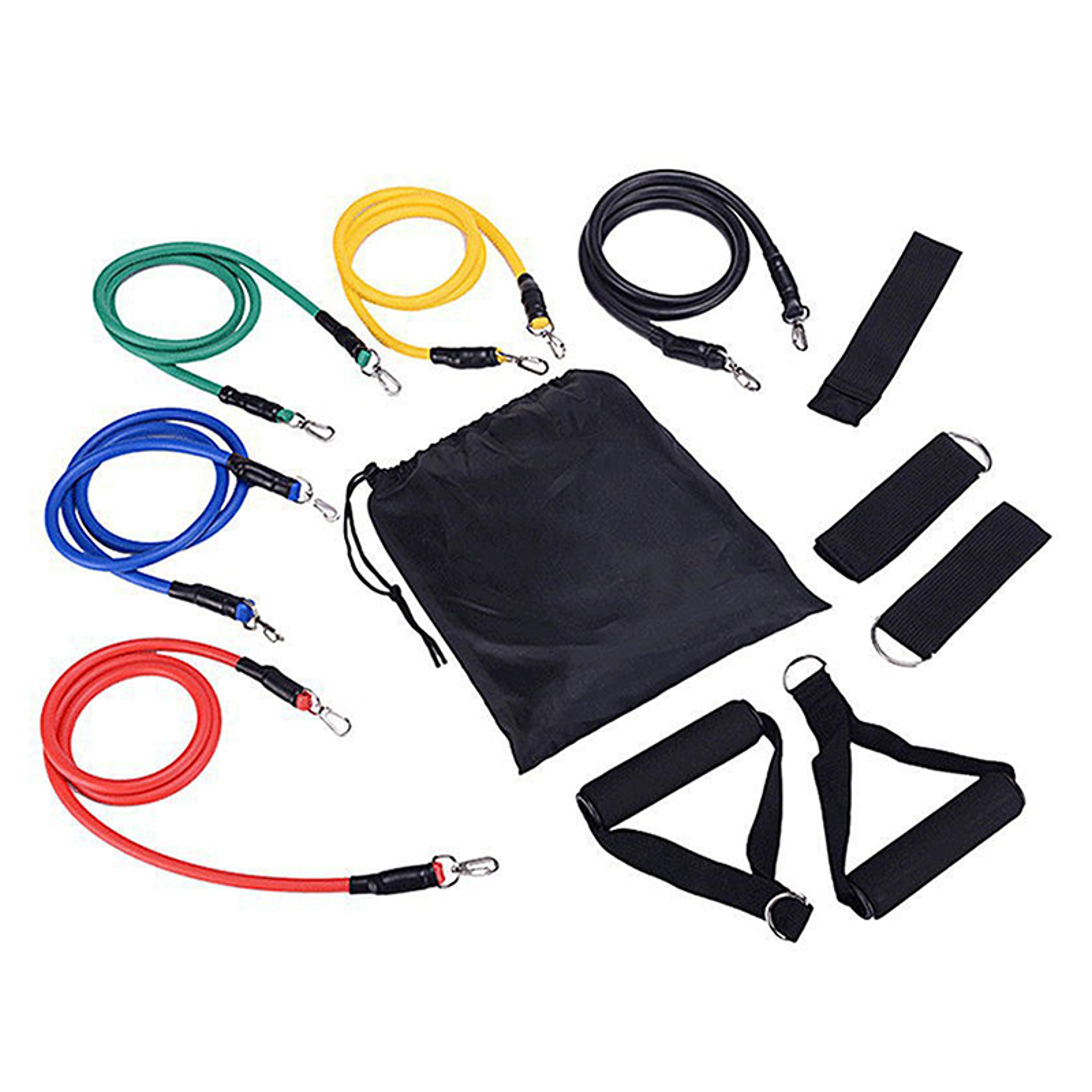 11 piece resistance bands set with fitness resistance straps for full body strength training