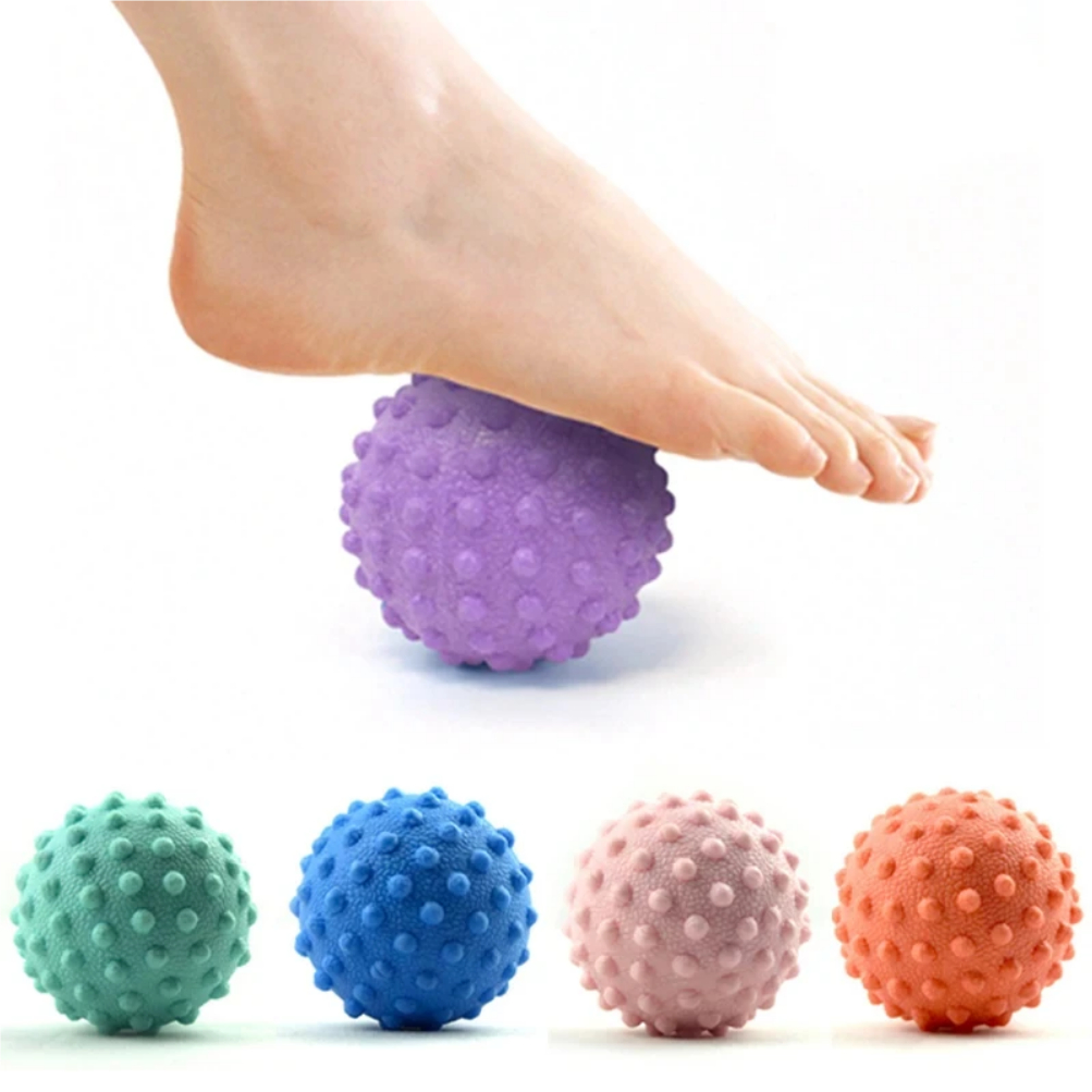 trigger point spiky massage ball for foot pain relief and plantar fasciitis therapy