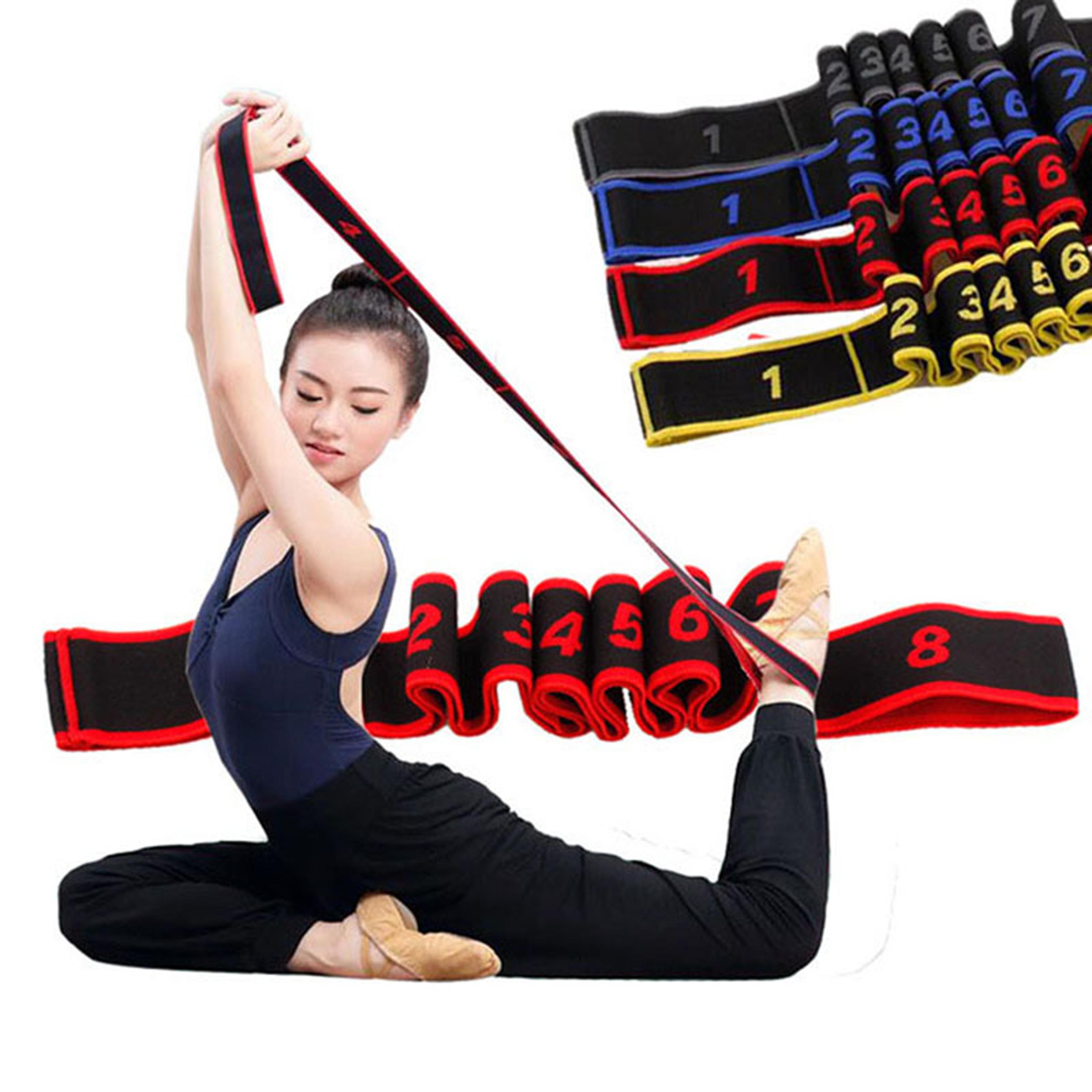 flexloop yoga stretching strap with loops for pilates, ballet & full body flexibility training