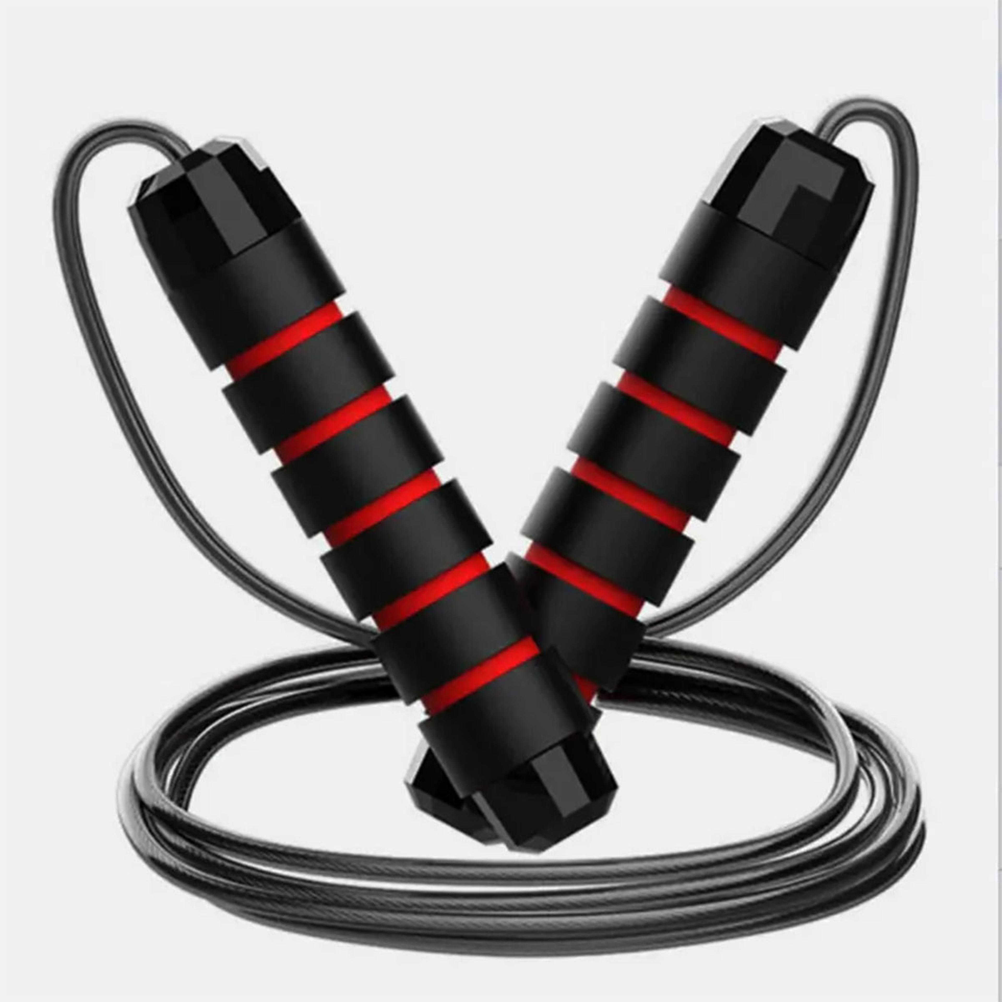 adjustable speed jump rope with steel wire cable for cardio fitness & home workouts