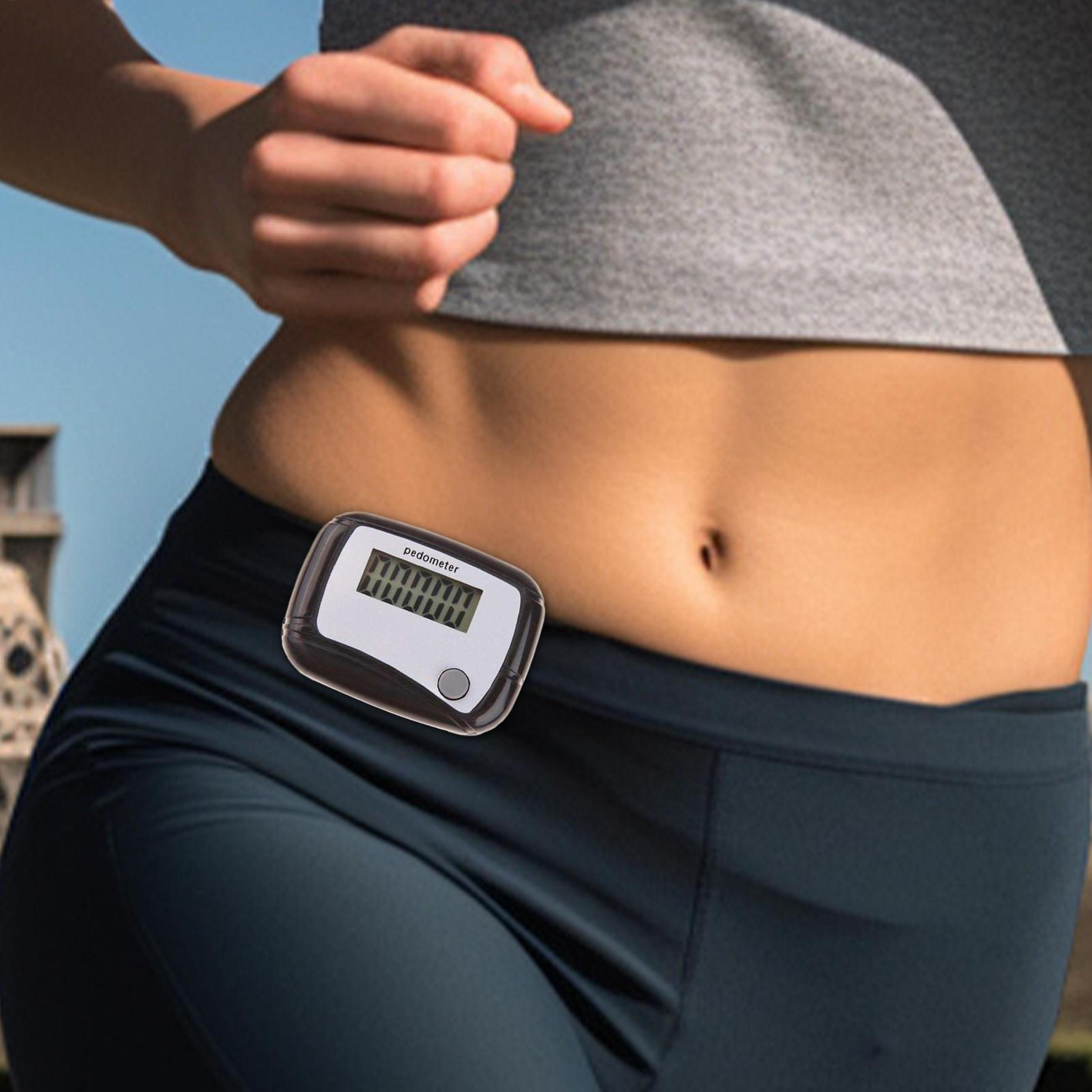 activestride clip on pedometer digital step counter with lcd display for walking, running & hiking