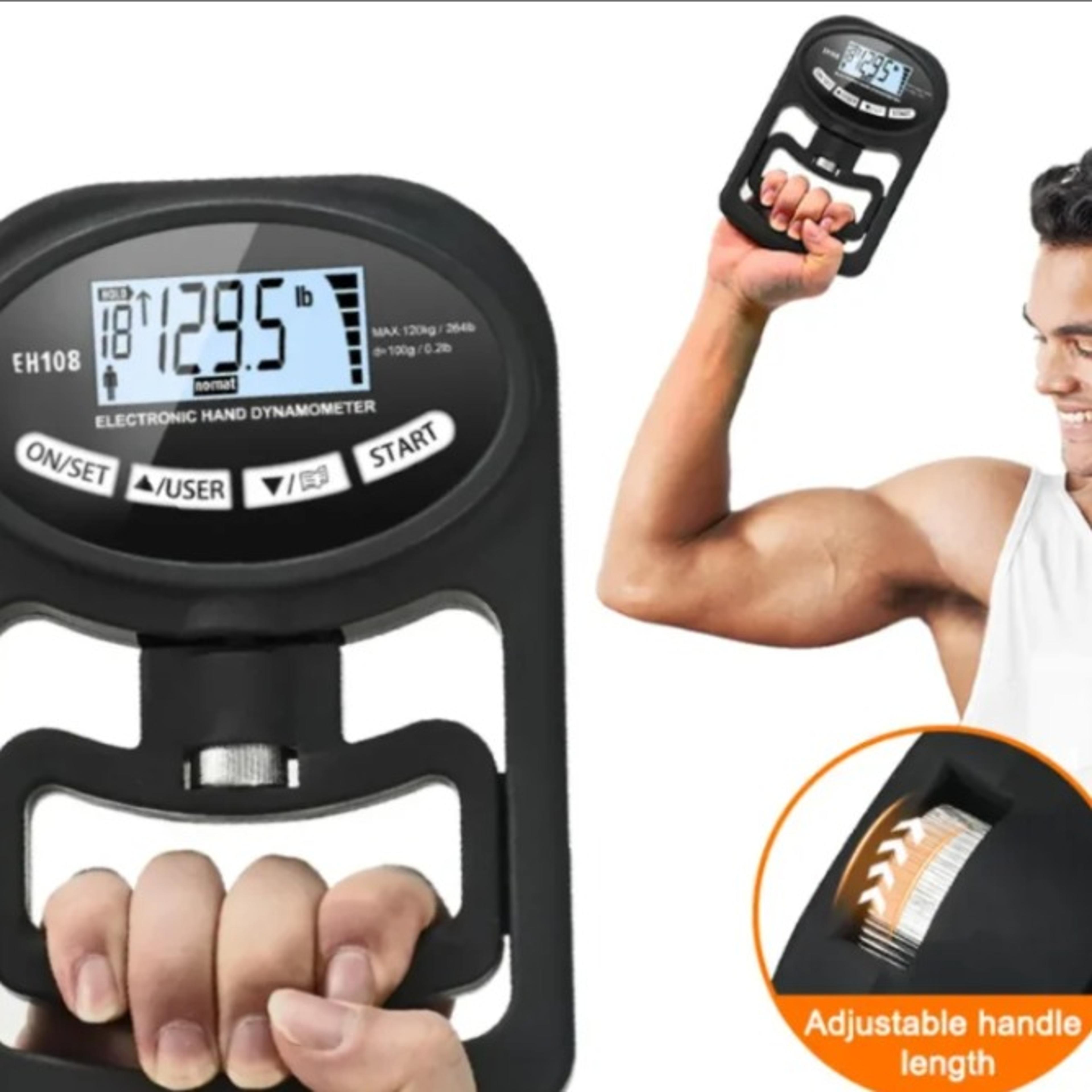 powergrip digital hand dynamometer grip strength tester with usb rechargeable lcd display