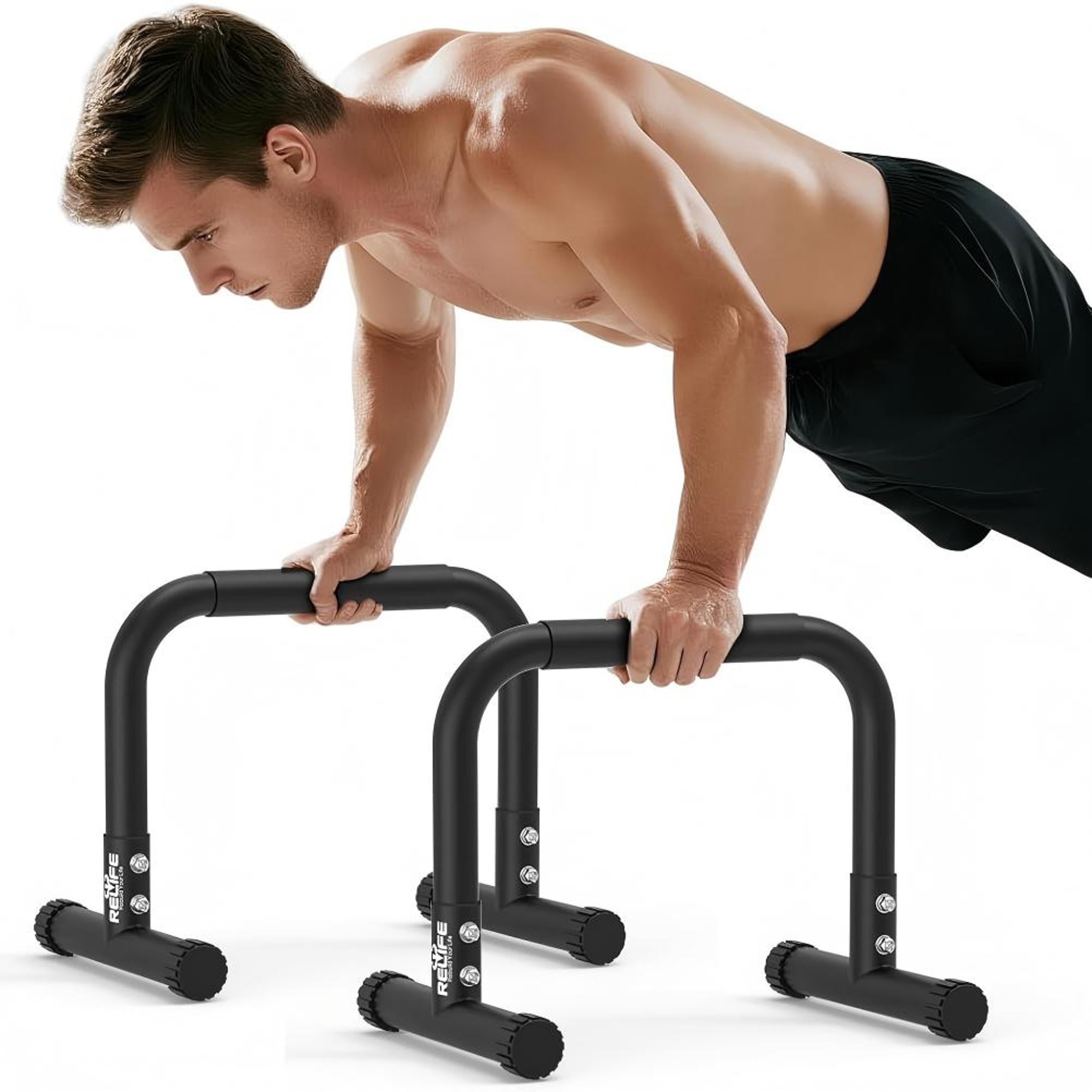 relife heavy duty dip station with parallel bars for home gym strength training