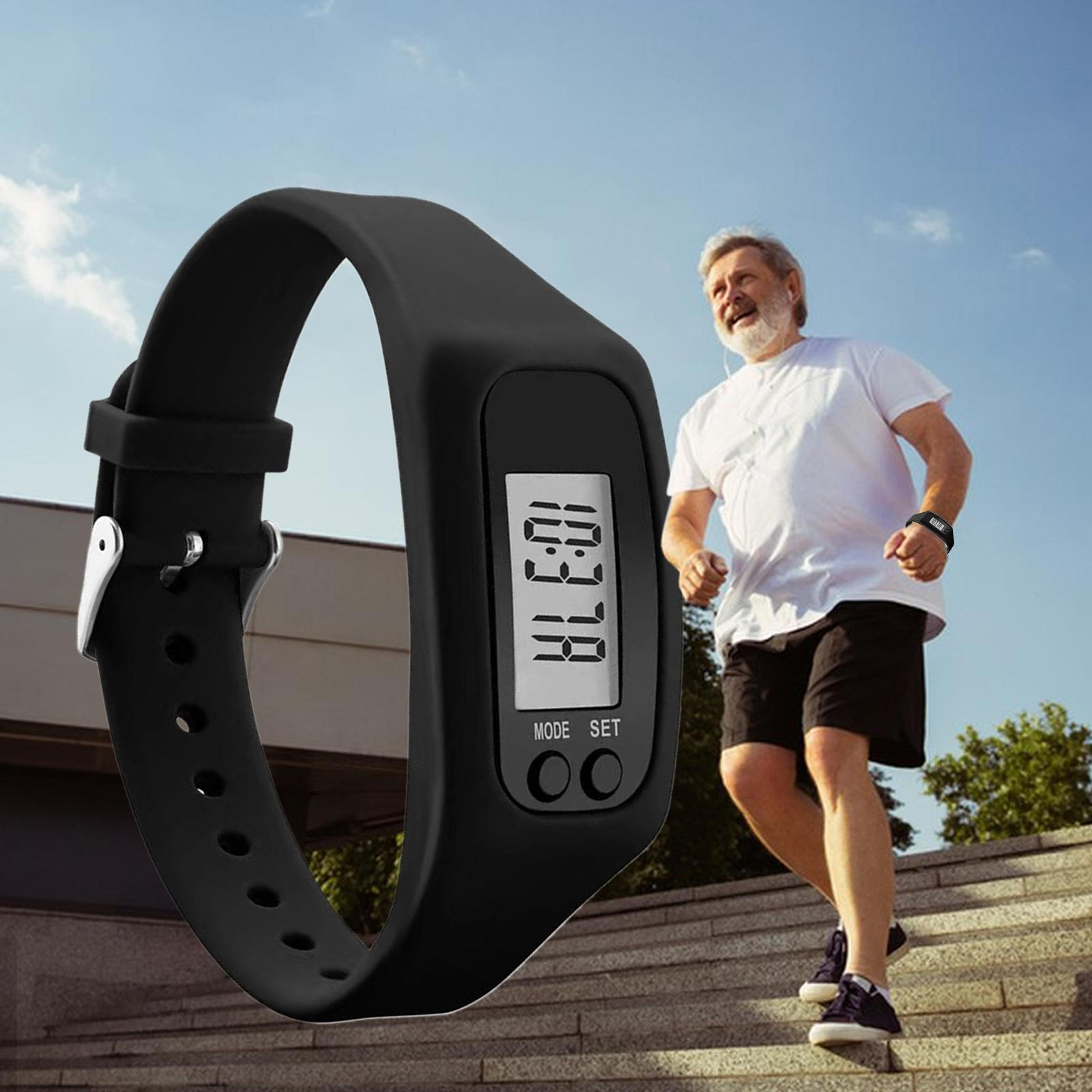 activestride pedometer watch with large display, step counter & calorie tracker no app required