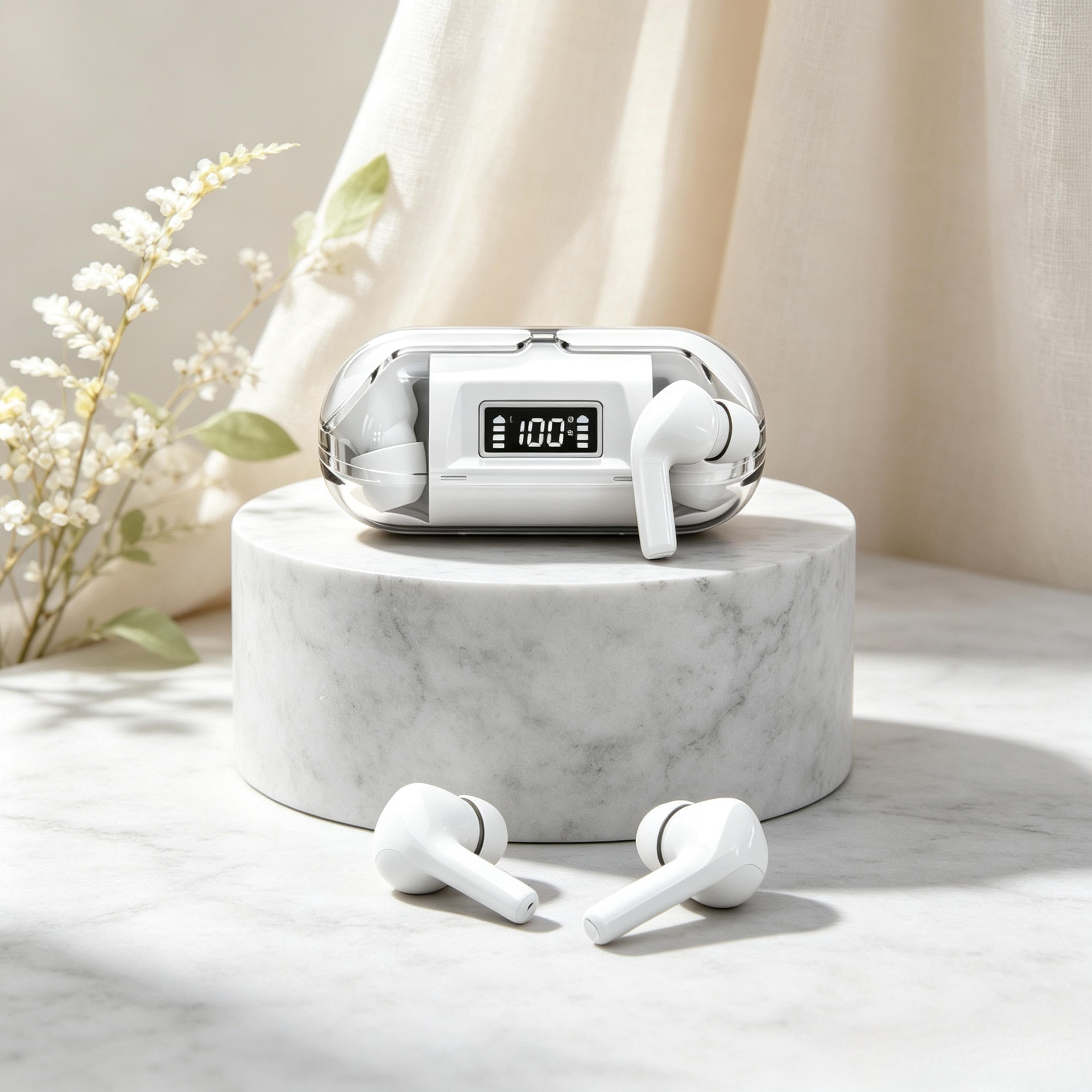 smart display bluetooth earbuds with microphone wireless stereo tws headphones